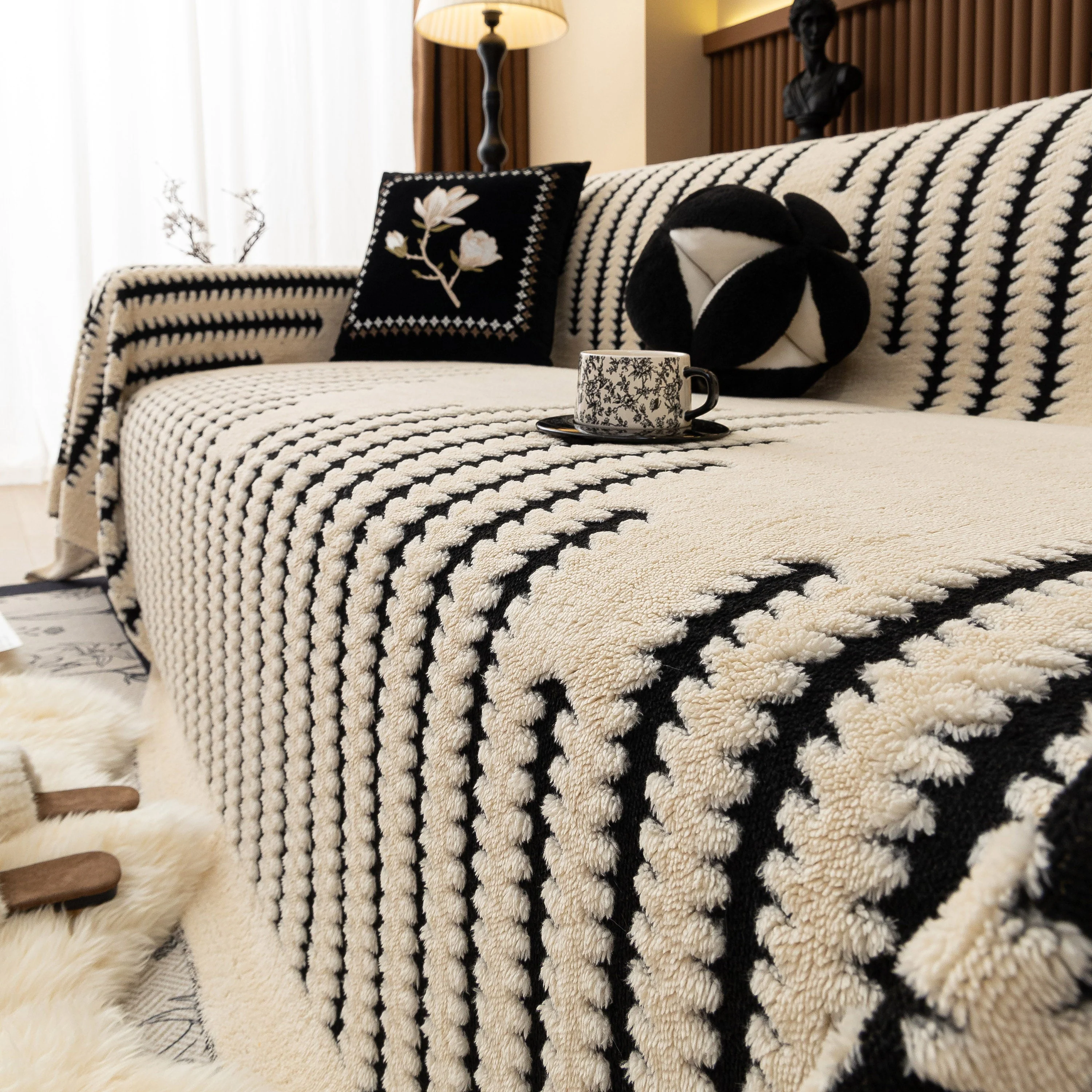 Jacquard Fleece Throw Blanket for Couch Plush Fuzzy Cozy Soft Blankets and Throws for Sofa - Image 99