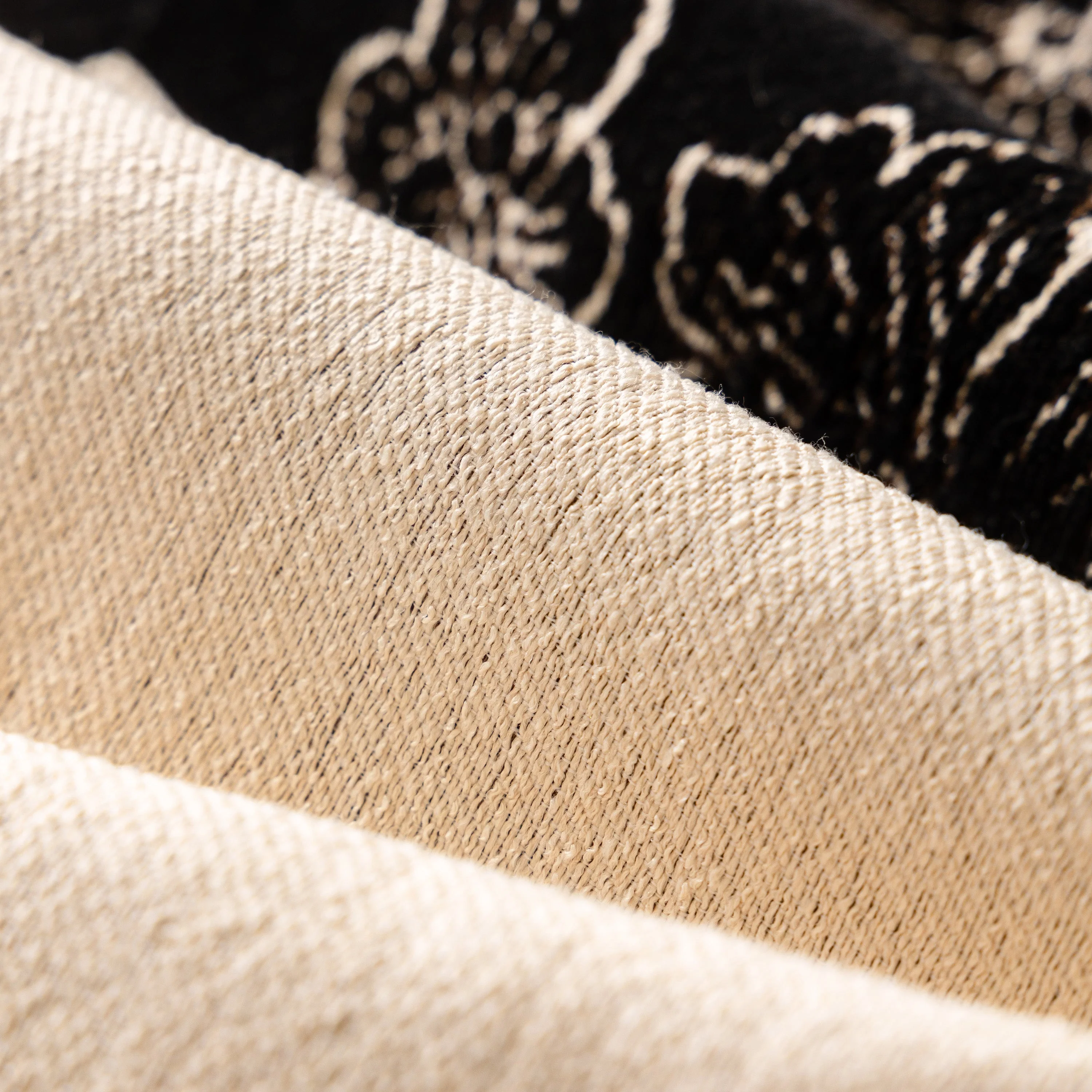 Jacquard Floral Band Sofa Cover with Tassels, Thick Textured Couch Throw Blanket - Image 31