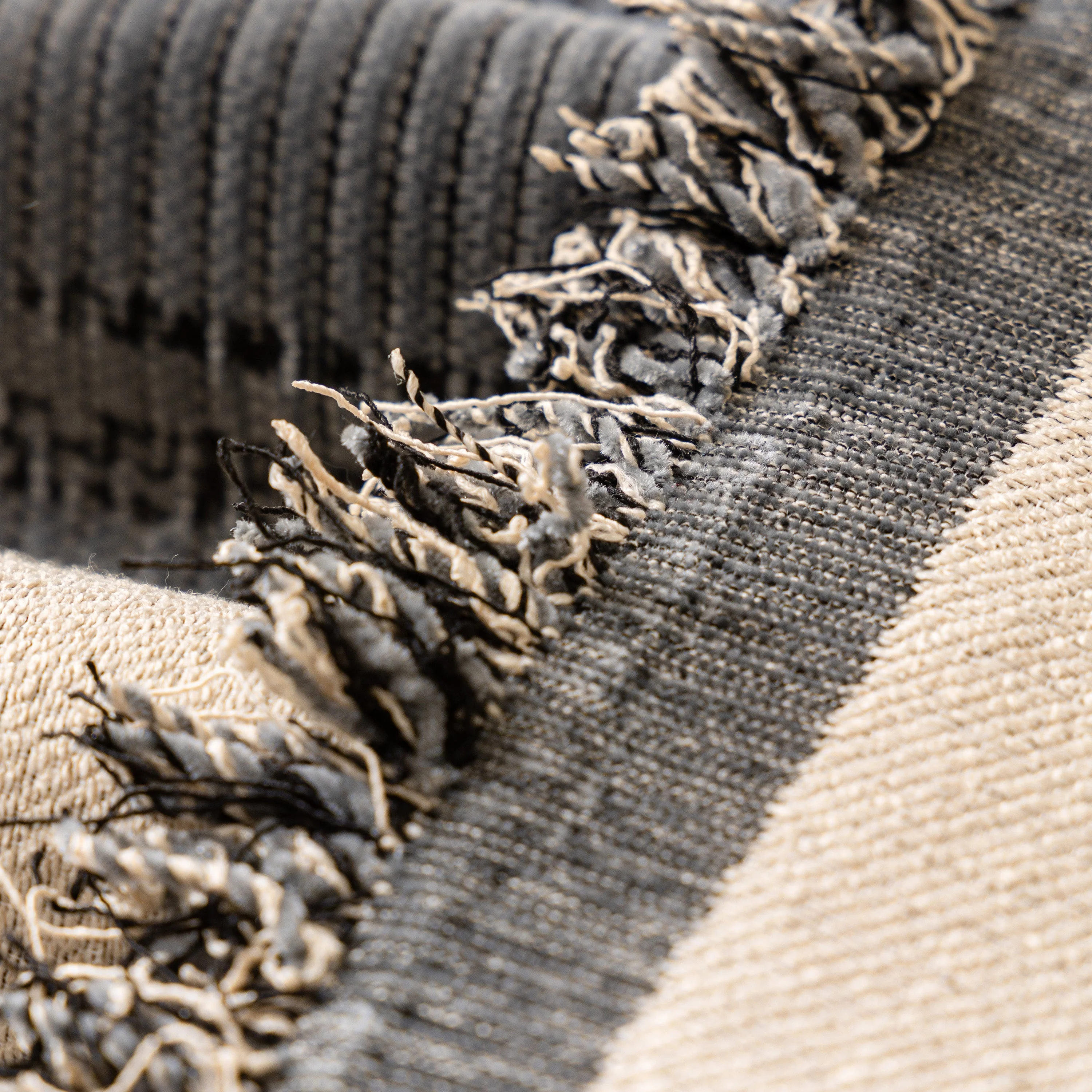 Jacquard Floral Band Sofa Cover with Tassels, Thick Textured Couch Throw Blanket - Image 71