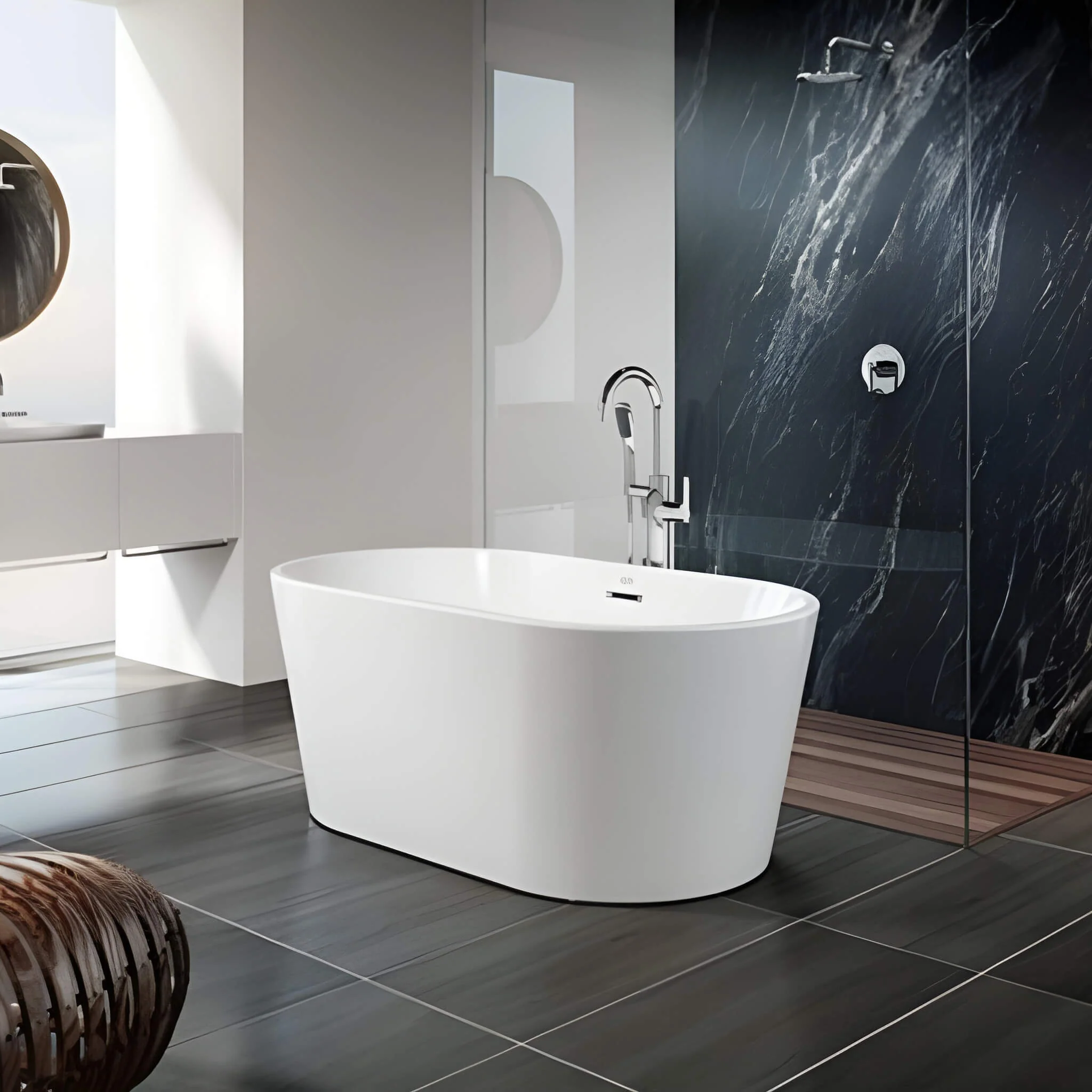 Jacuzzi Celeste 70-Inch Freestanding Ergonomic Soaking Tub [JCEF7032BCXXXXW/G] (SAK50243) - Image 3