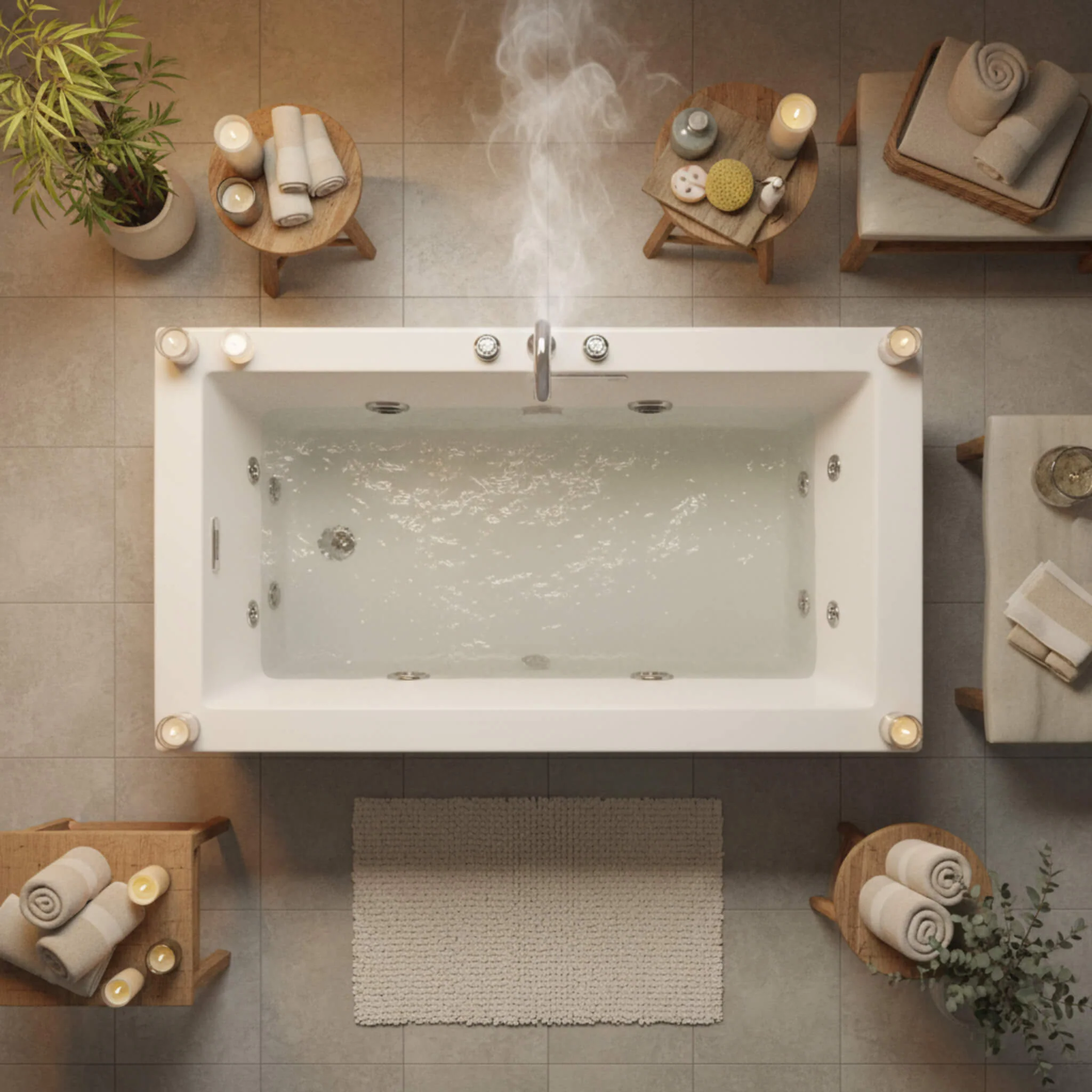 Jacuzzi Elara 72-Inch Rectangle Acrylic Drop-In Whirlpool Bath [JELA7236WLR2XX] (SAK18546) - Image 3