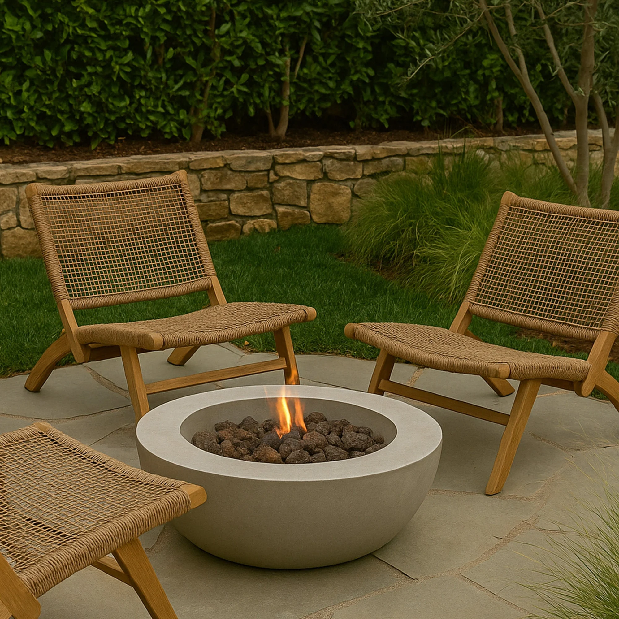 Jamaican Natural Outdoor Folding Lounge Chair with Polystrand Seat - Image 7