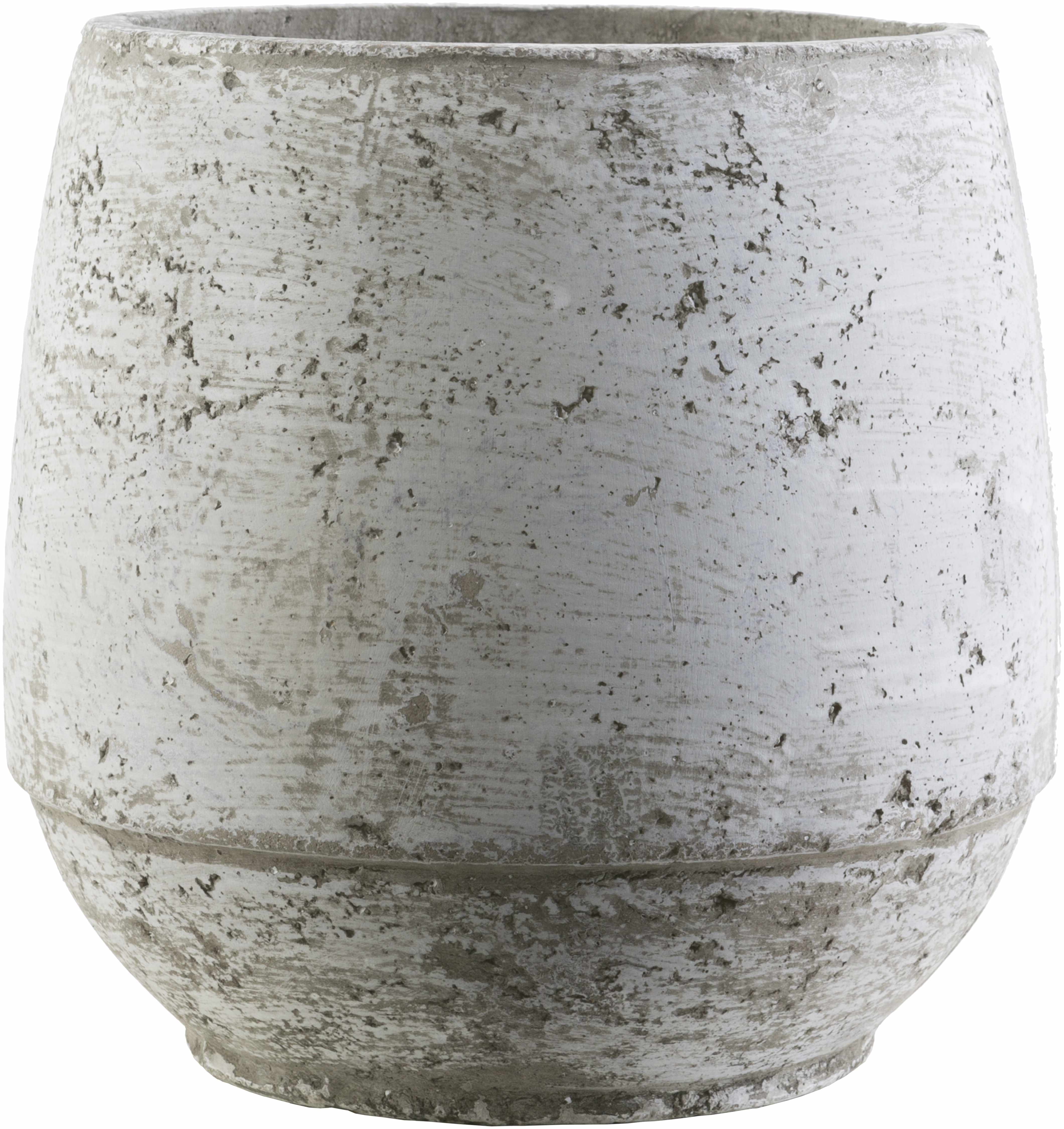 Janamuato White Geometric Cement Planter - Image 2