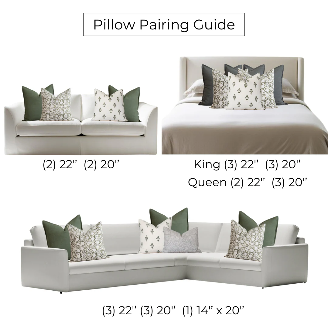 Jardim Floral Block Printed Pillow Cover | Olive - Image 12