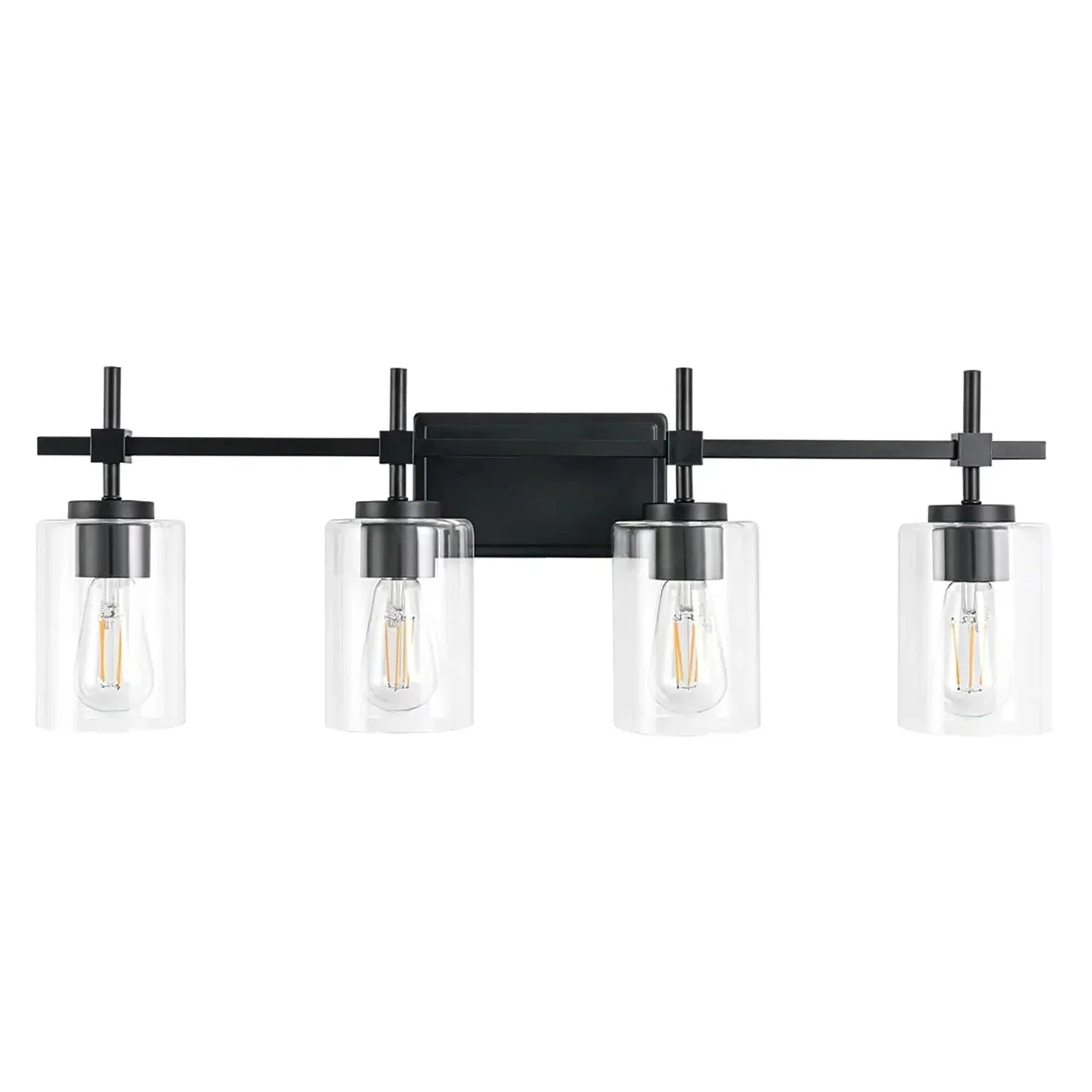 Jasper Modern 4-Light Clear Glass Bathroom Lights Linear Vanity Light - Image 8