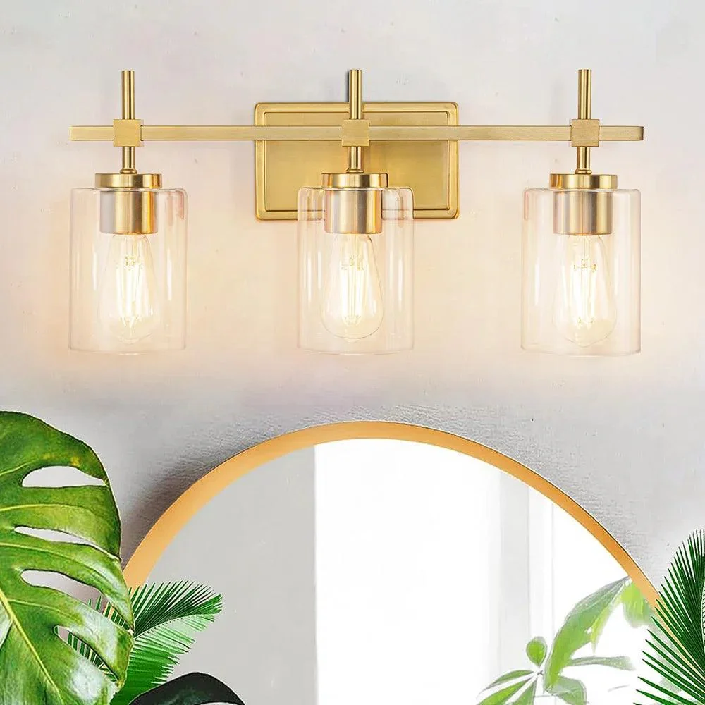 Jasper Modern Clear Glass 3-Light Bathroom Vanity Light - Image 11