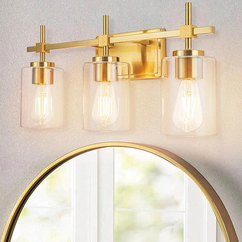 Jasper Modern Clear Glass 3-Light Bathroom Vanity Light - Image 12