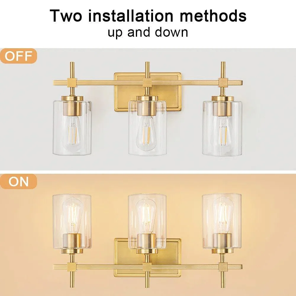 Jasper Modern Clear Glass 3-Light Bathroom Vanity Light - Image 13