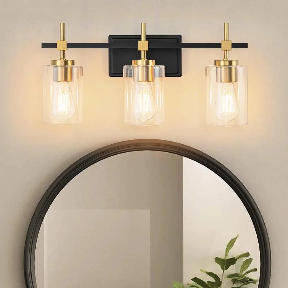 Jasper Modern Clear Glass 3-Light Bathroom Vanity Light - Image 4