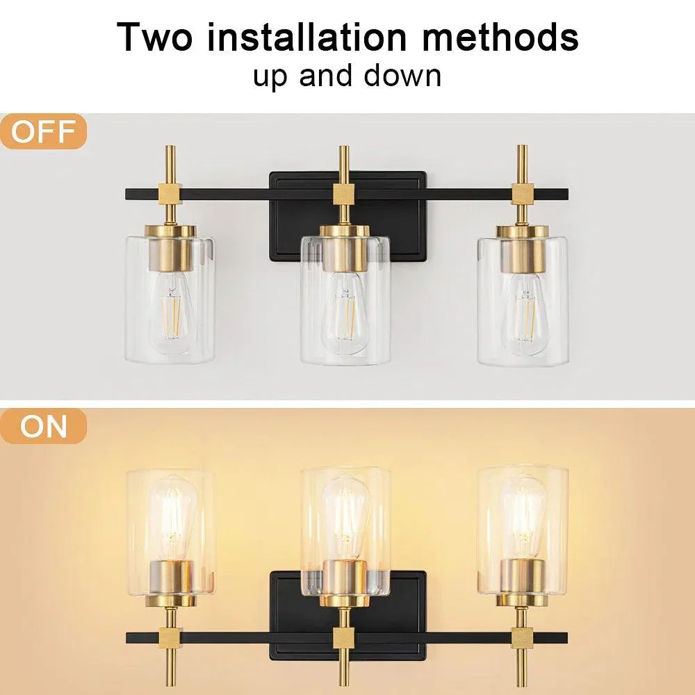 Jasper Modern Clear Glass 3-Light Bathroom Vanity Light - Image 5