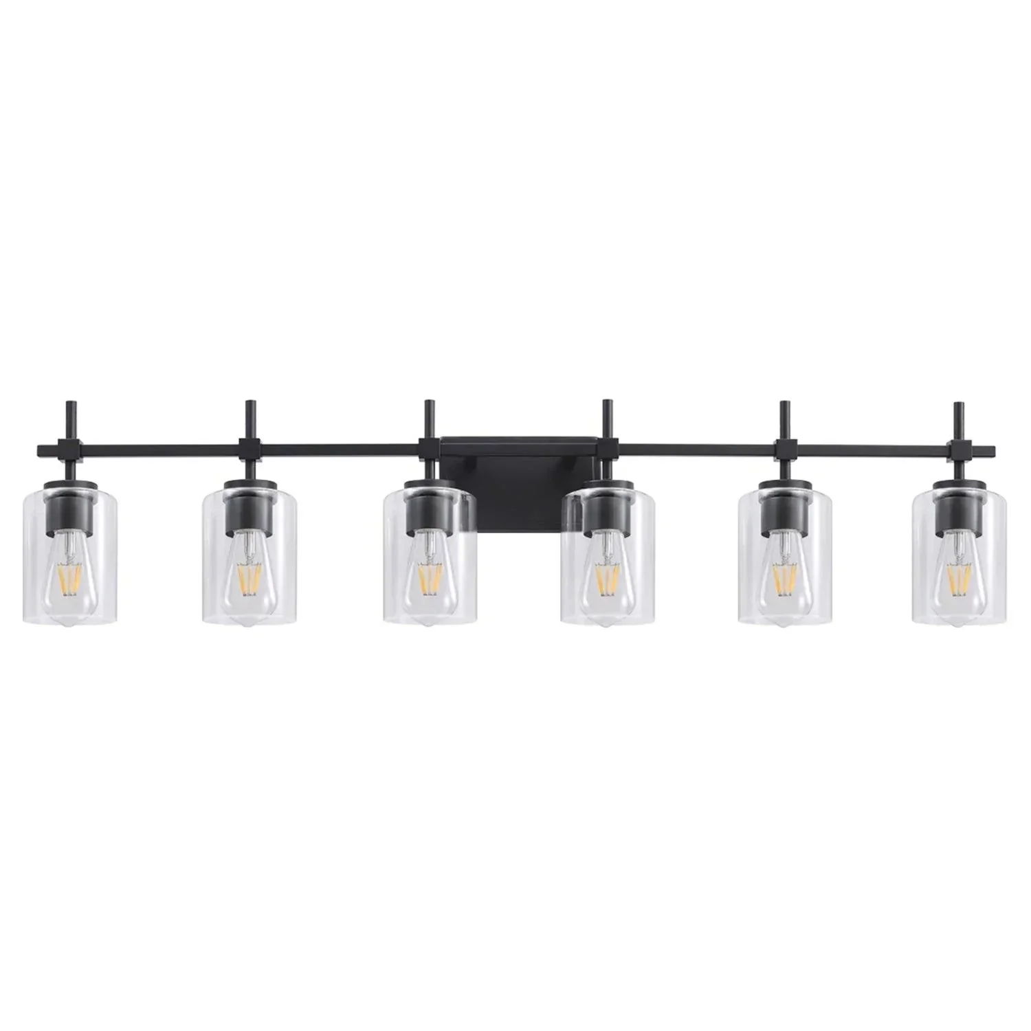 Jasper Modern Clear Glass 6-Light Bathroom Vanity Light - Image 10