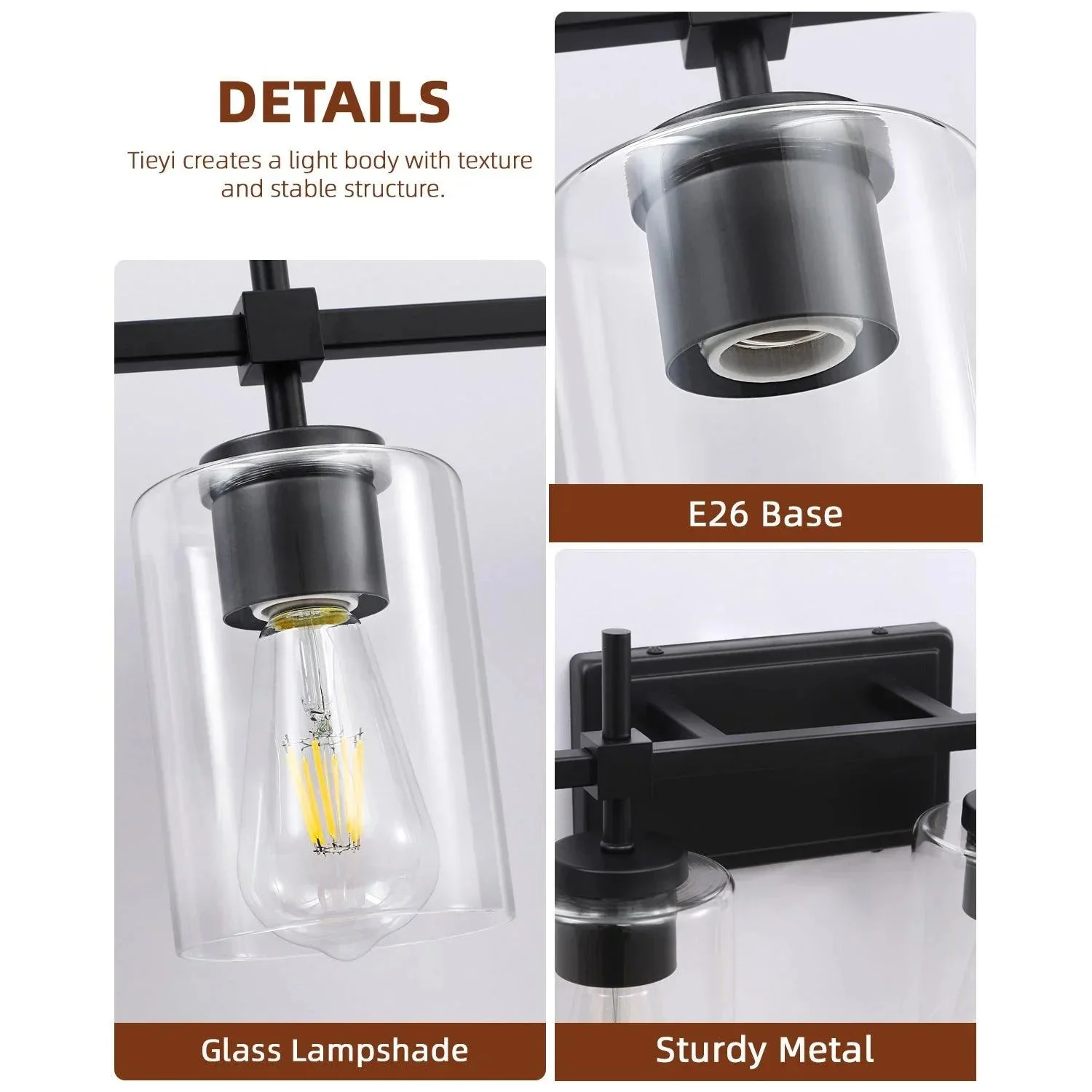 Jasper Modern Clear Glass 6-Light Bathroom Vanity Light - Image 11