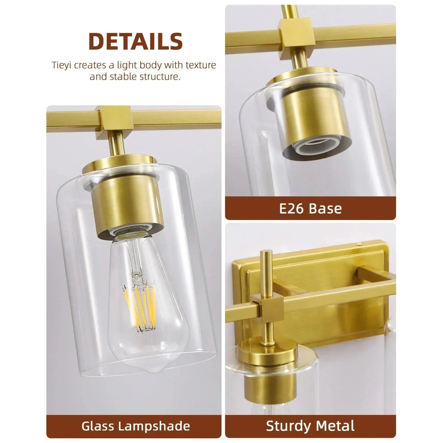 Jasper Modern Clear Glass 6-Light Bathroom Vanity Light - Image 3