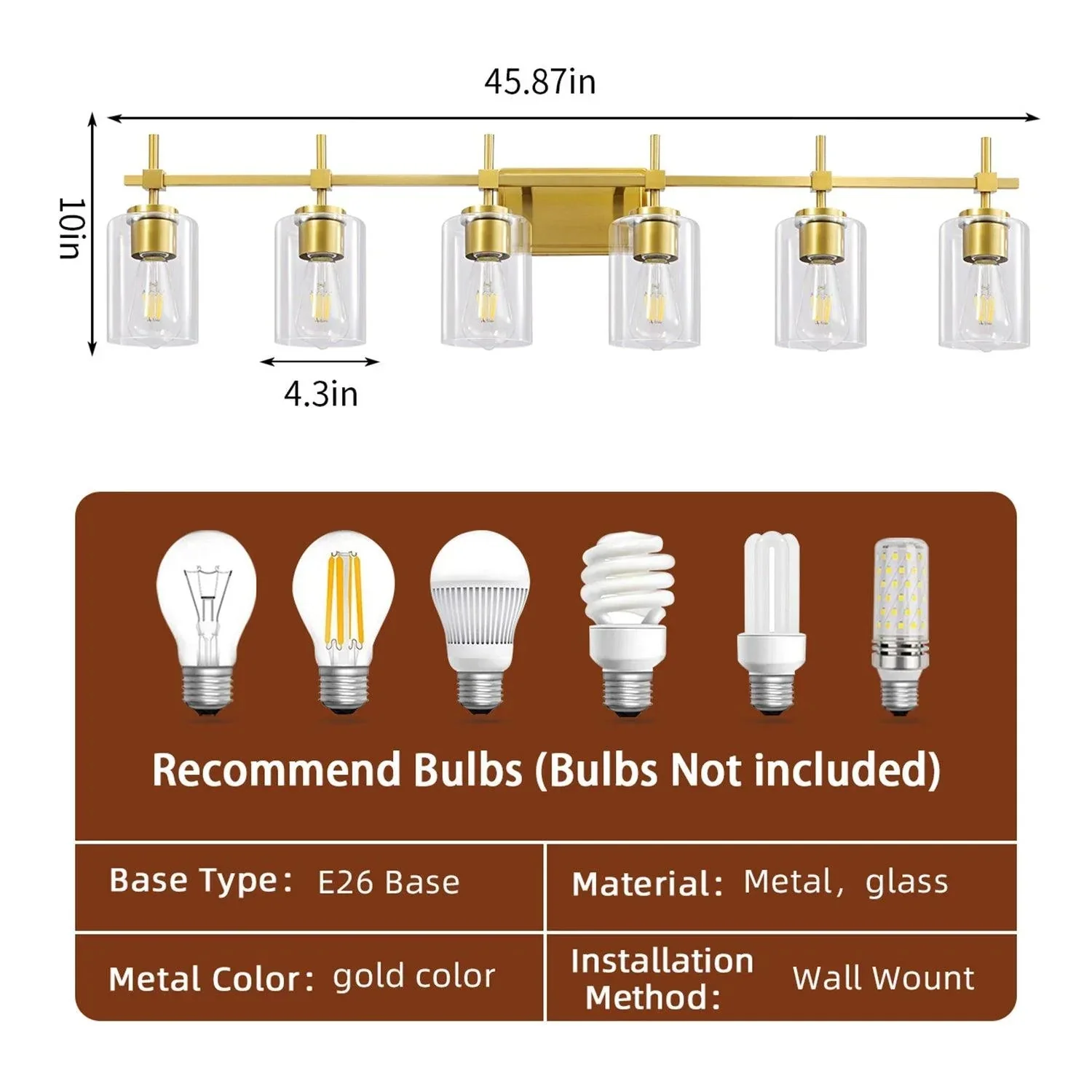Jasper Modern Clear Glass 6-Light Bathroom Vanity Light - Image 9