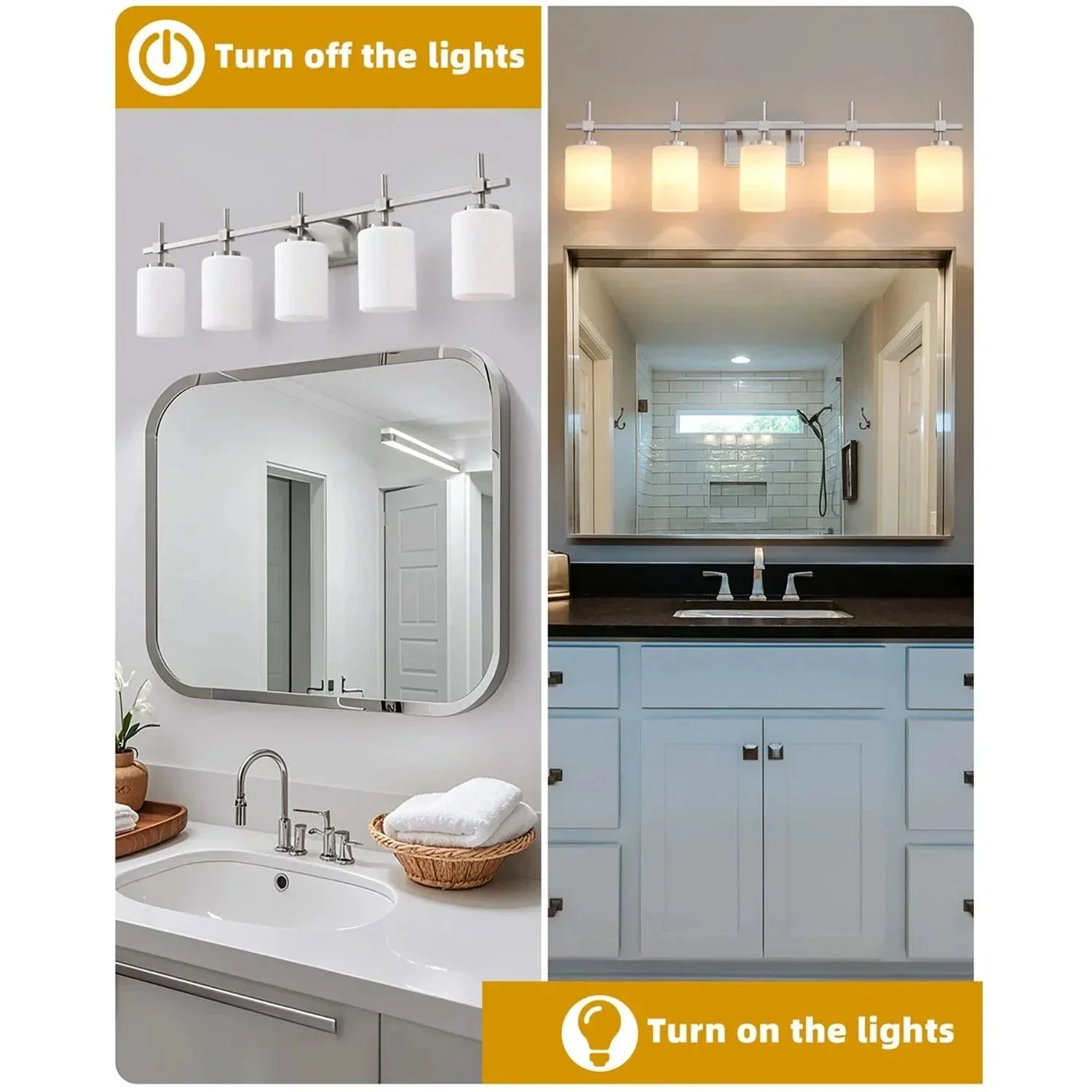 Jasper Modern Frosted Glass 5-Light Bathroom Linear Vanity Light - Image 13