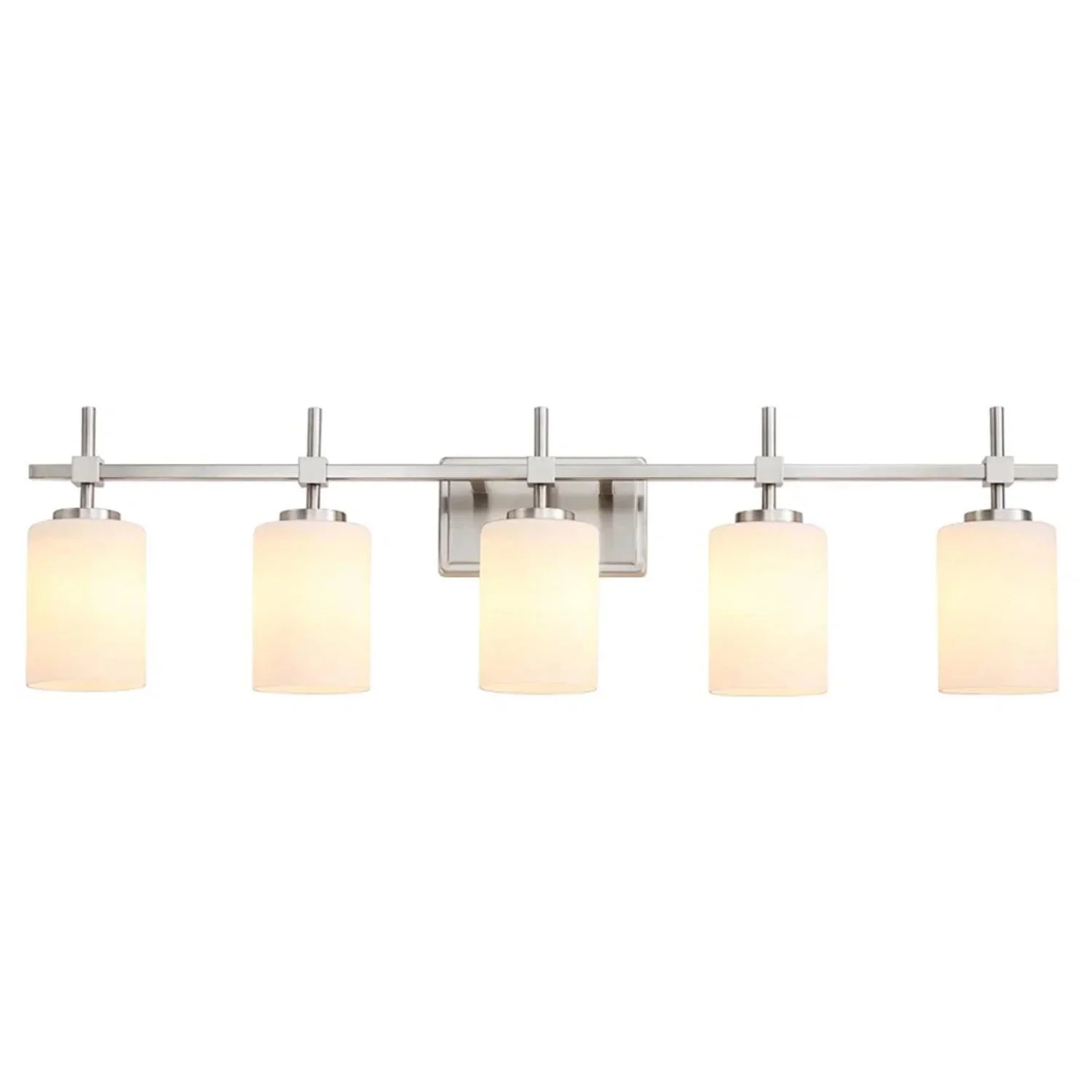 Jasper Modern Frosted Glass 5-Light Bathroom Linear Vanity Light - Image 8