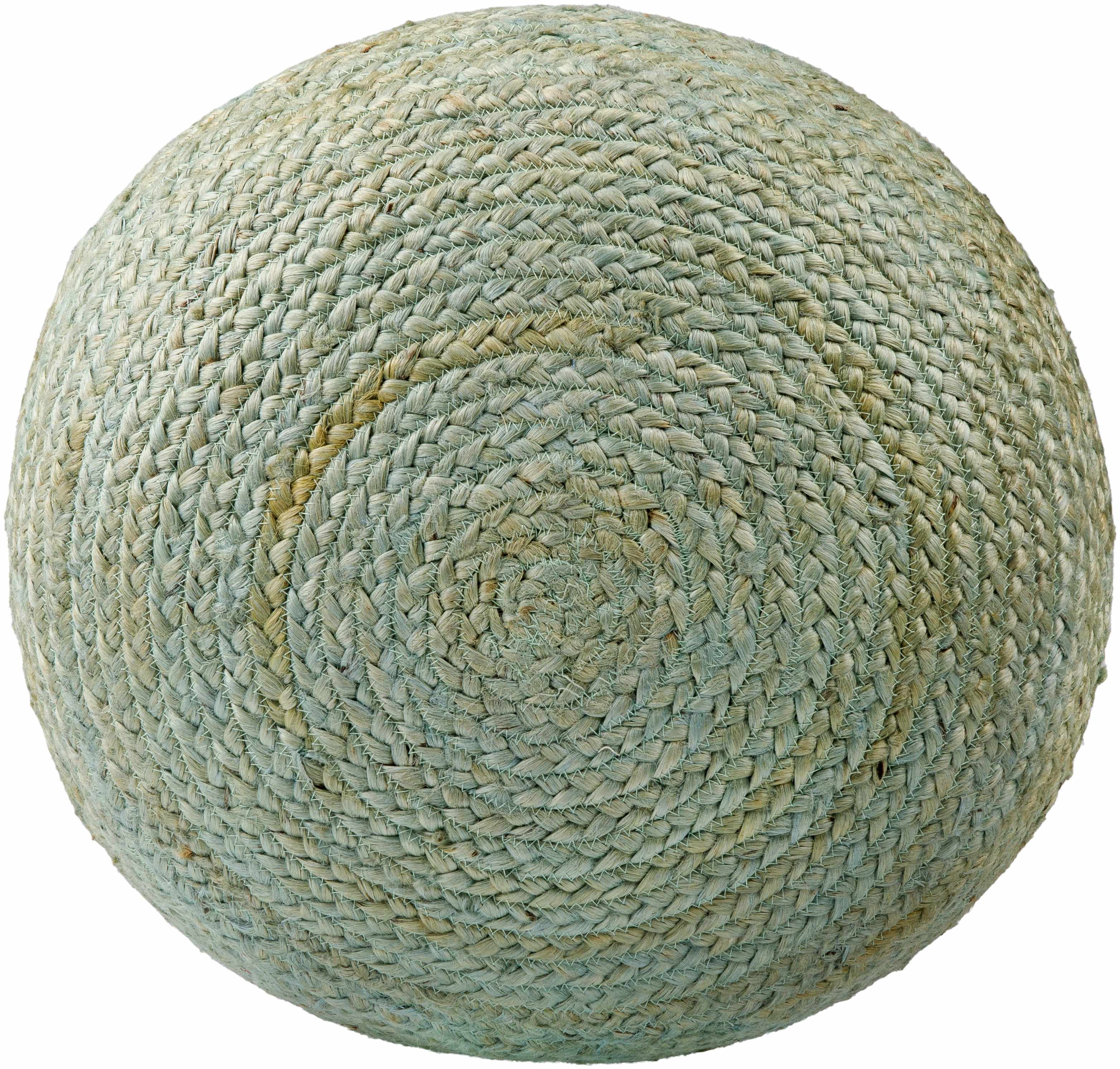 Jenkinjones Knitted Aqua Jute Pouf - Image 4