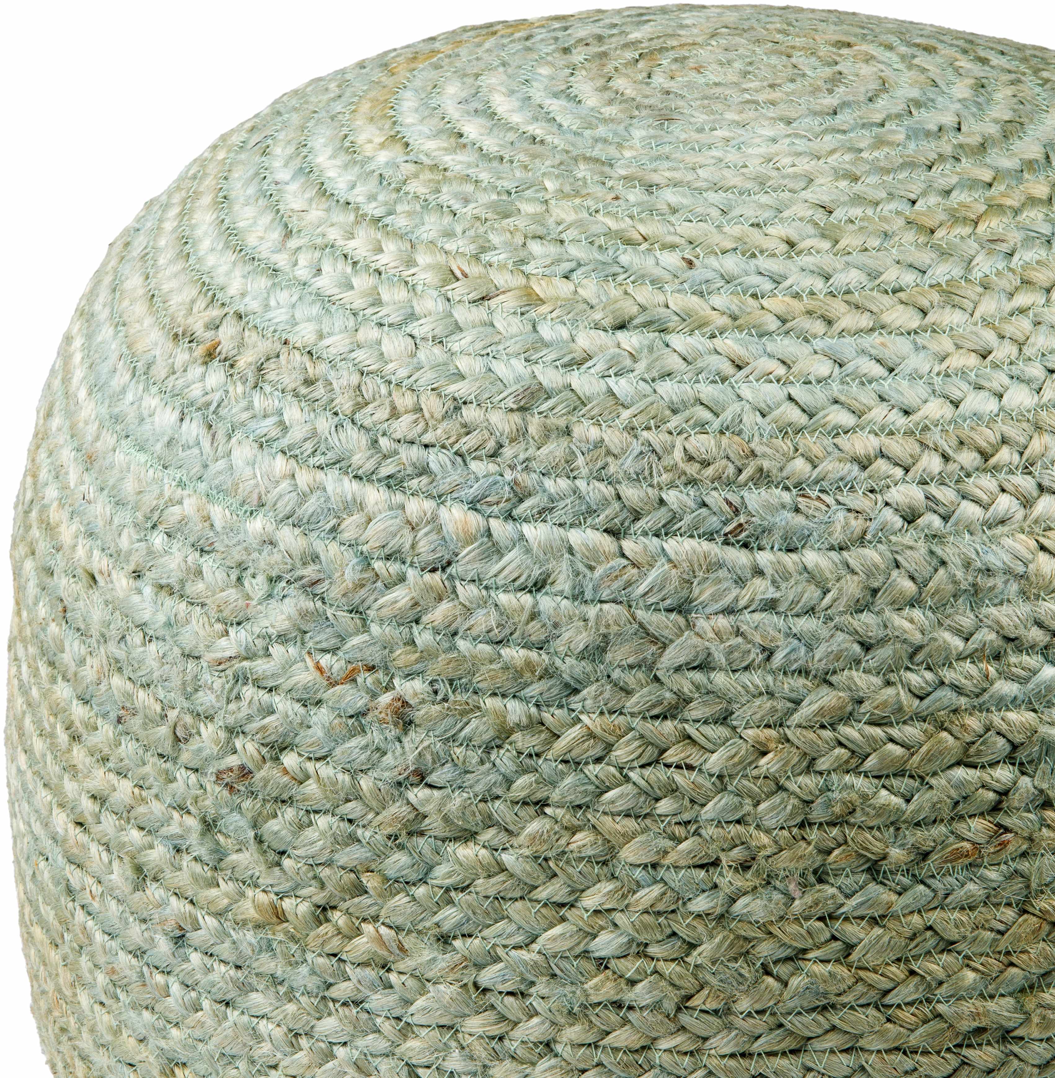 Jenkinjones Knitted Aqua Jute Pouf - Image 5