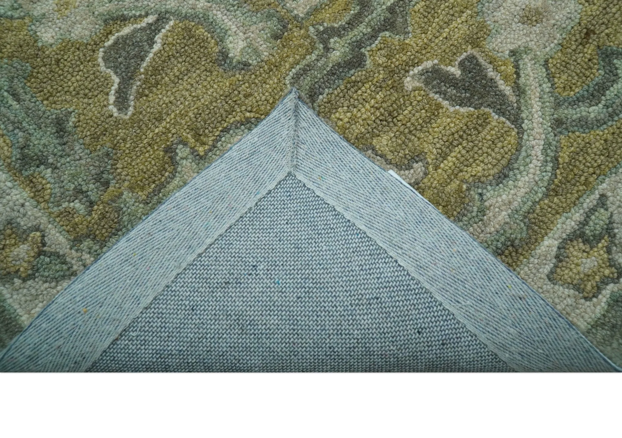 Jewel Custom Made Traditional Oushak Beige Hand Tufted Wool Rug - Image 4