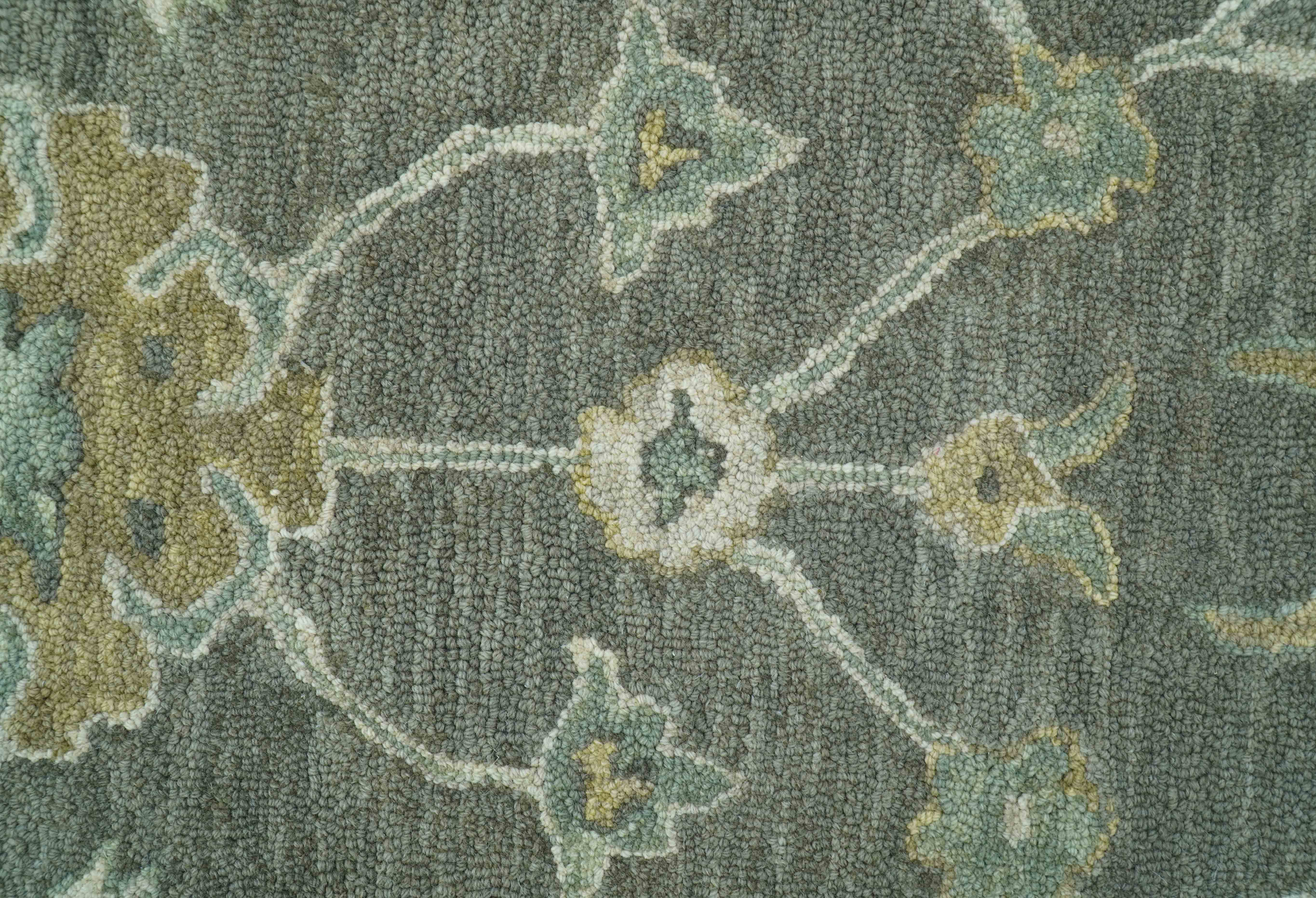 Jewel Custom Made Traditional Oushak Beige Hand Tufted Wool Rug - Image 6