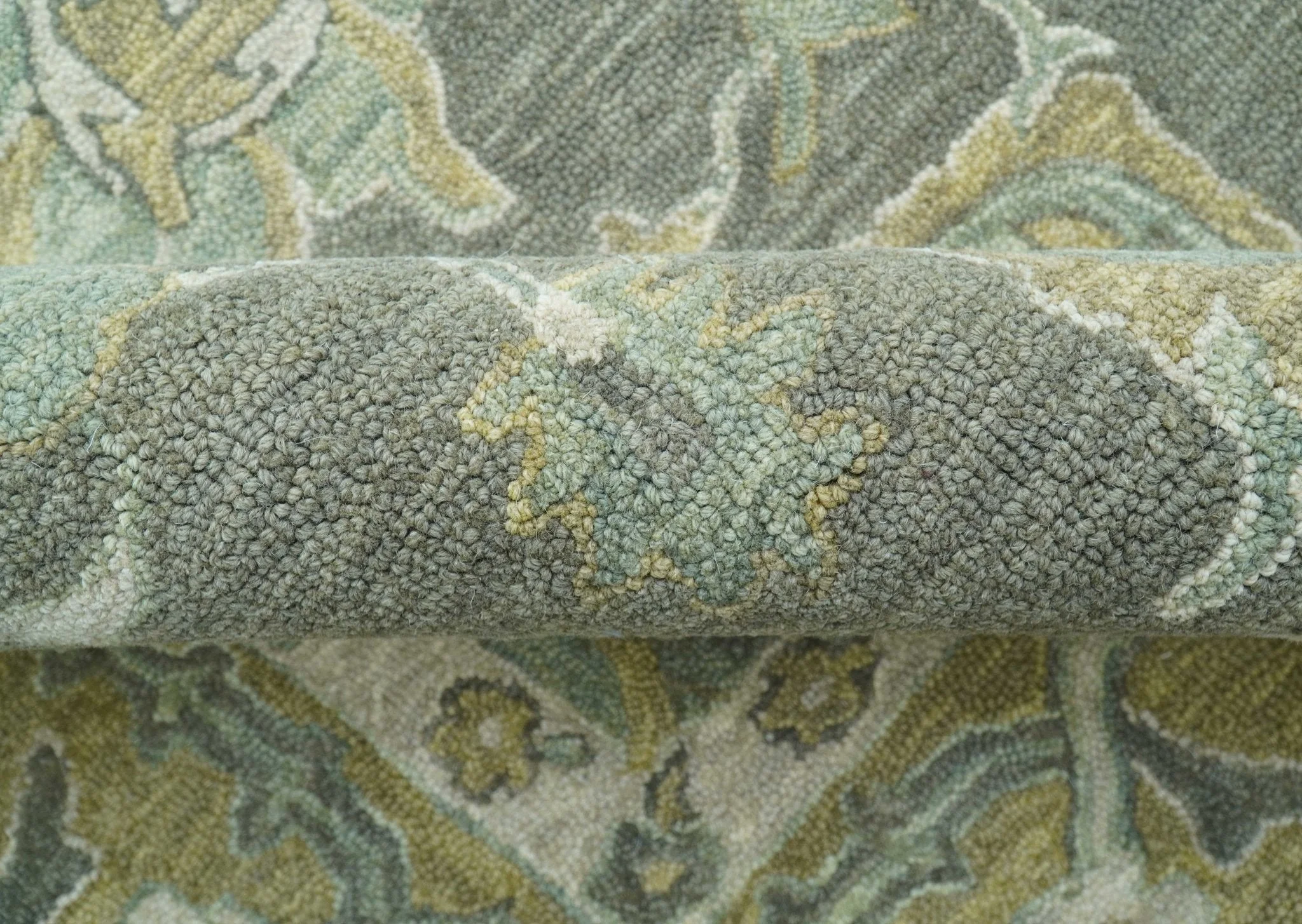 Jewel Custom Made Traditional Oushak Beige Hand Tufted Wool Rug - Image 7