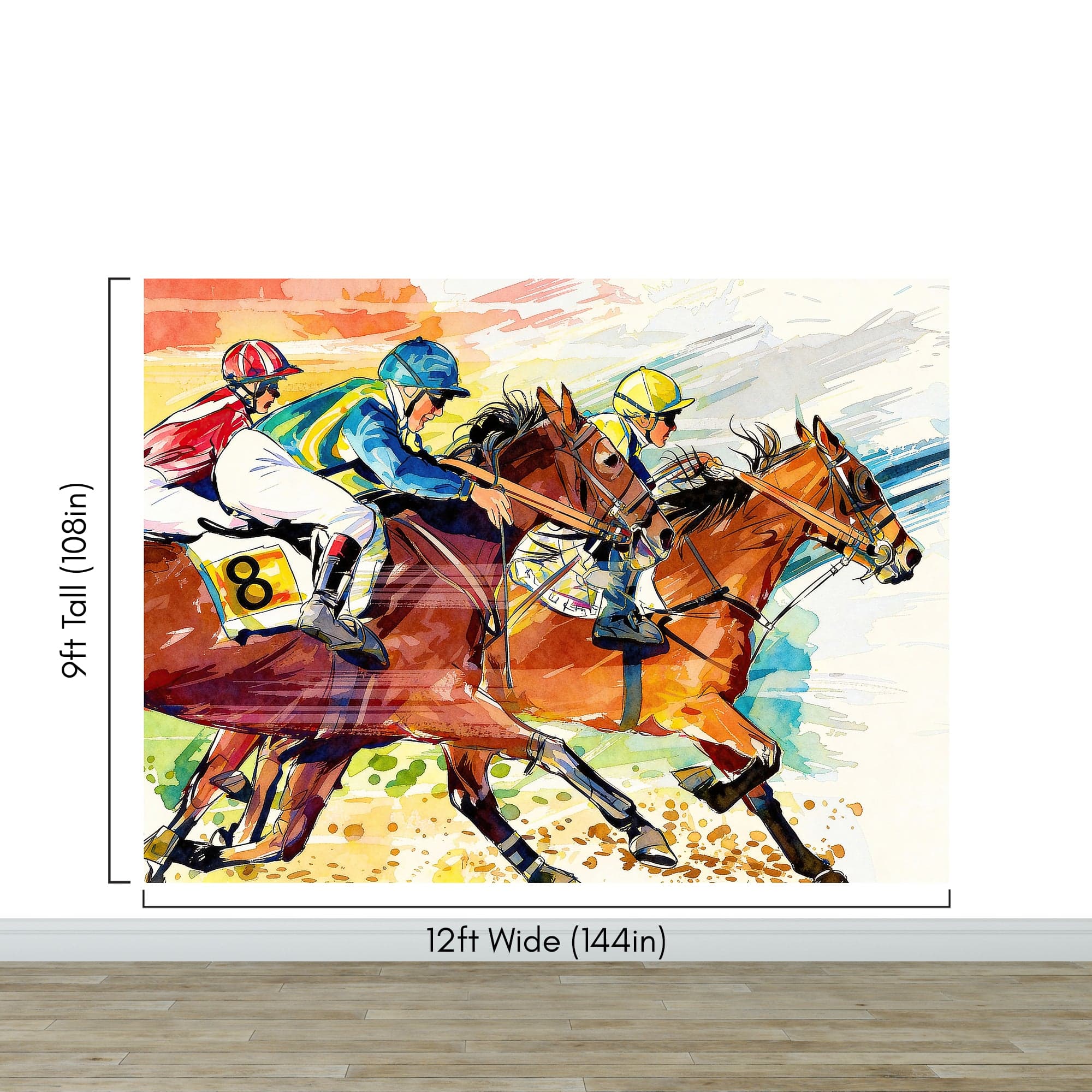 Jockey Equestrian Horse Racing Colorful Wall Mural. #7047 - Image 7