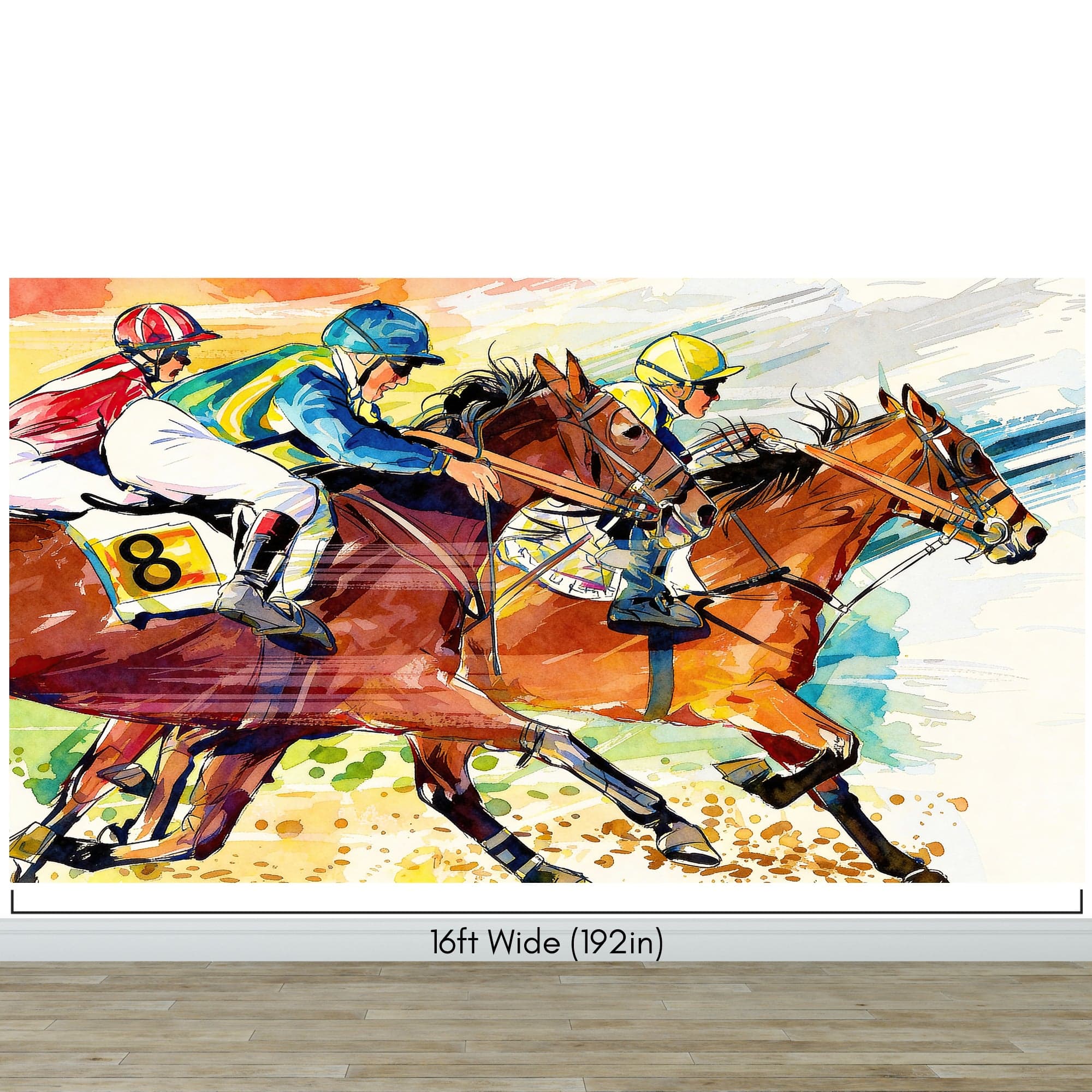 Jockey Equestrian Horse Racing Colorful Wall Mural. #7047 - Image 8