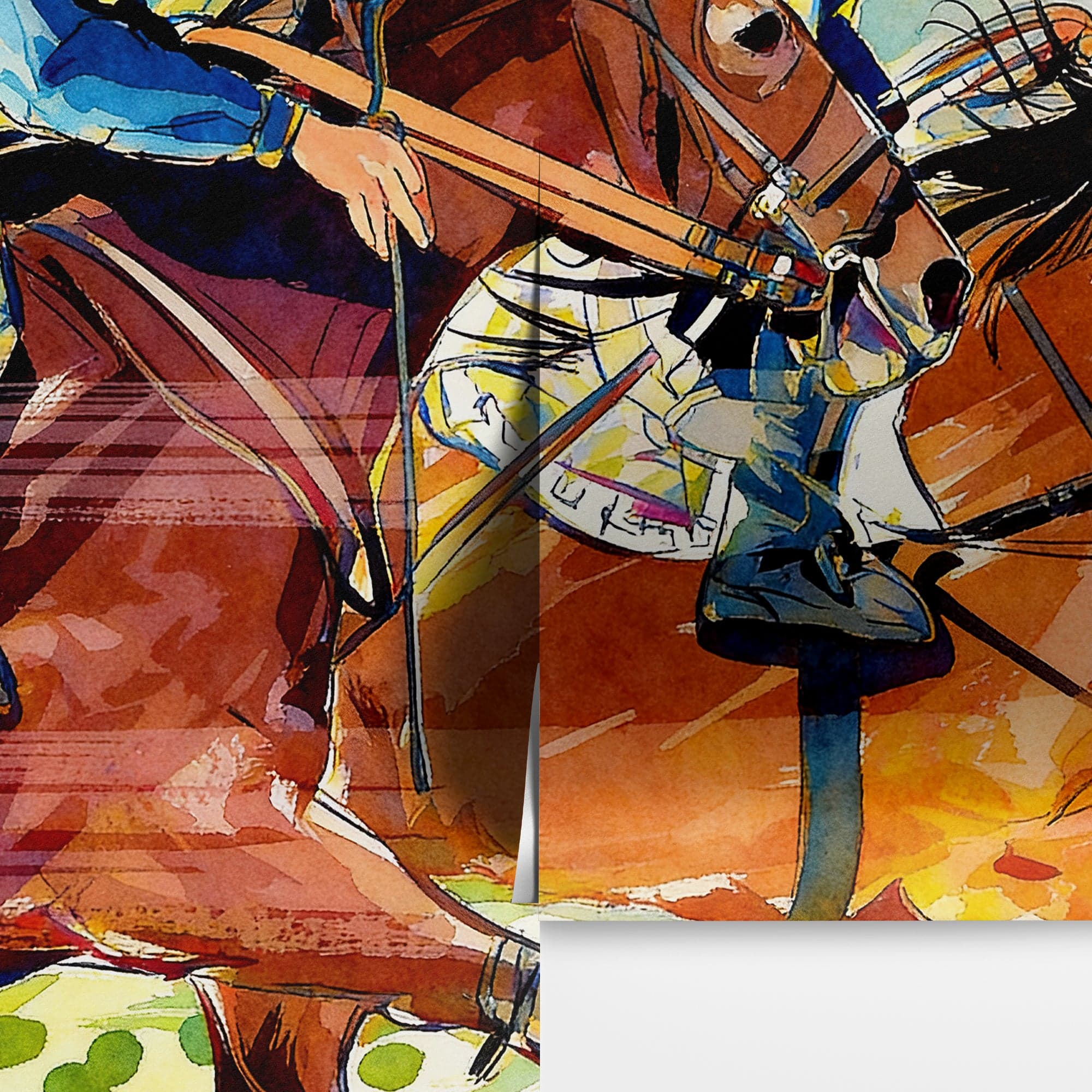 Jockey Equestrian Horse Racing Colorful Wall Mural. #7047 - Image 9