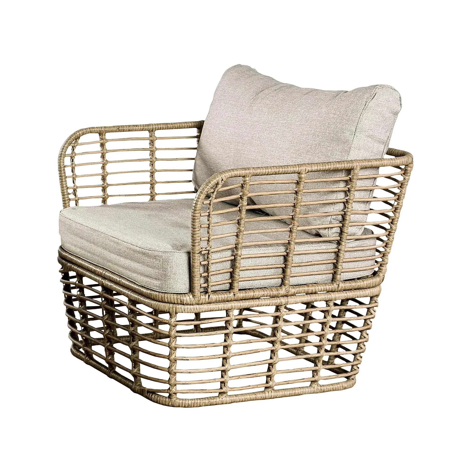 Johari Contemporary 3-Piece Outdoor Rattan Conversation Set - Image 2