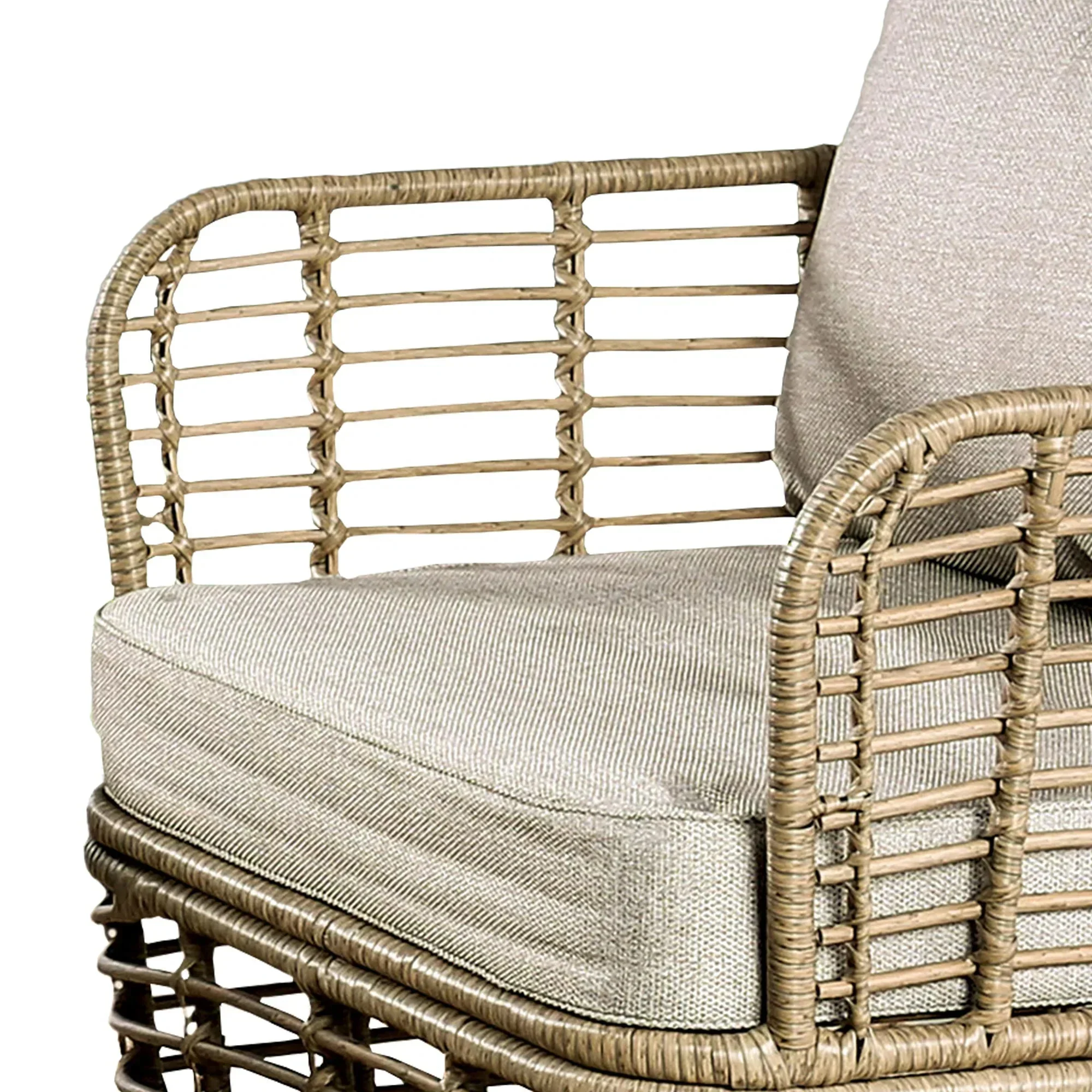 Johari Contemporary 3-Piece Outdoor Rattan Conversation Set - Image 3