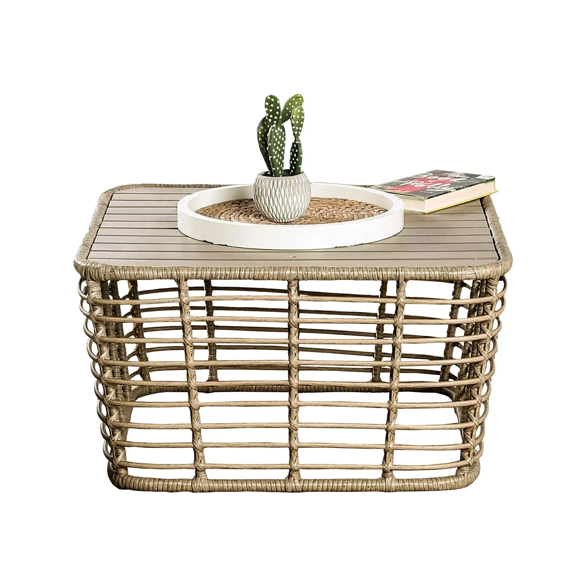 Johari Contemporary 3-Piece Outdoor Rattan Conversation Set - Image 7