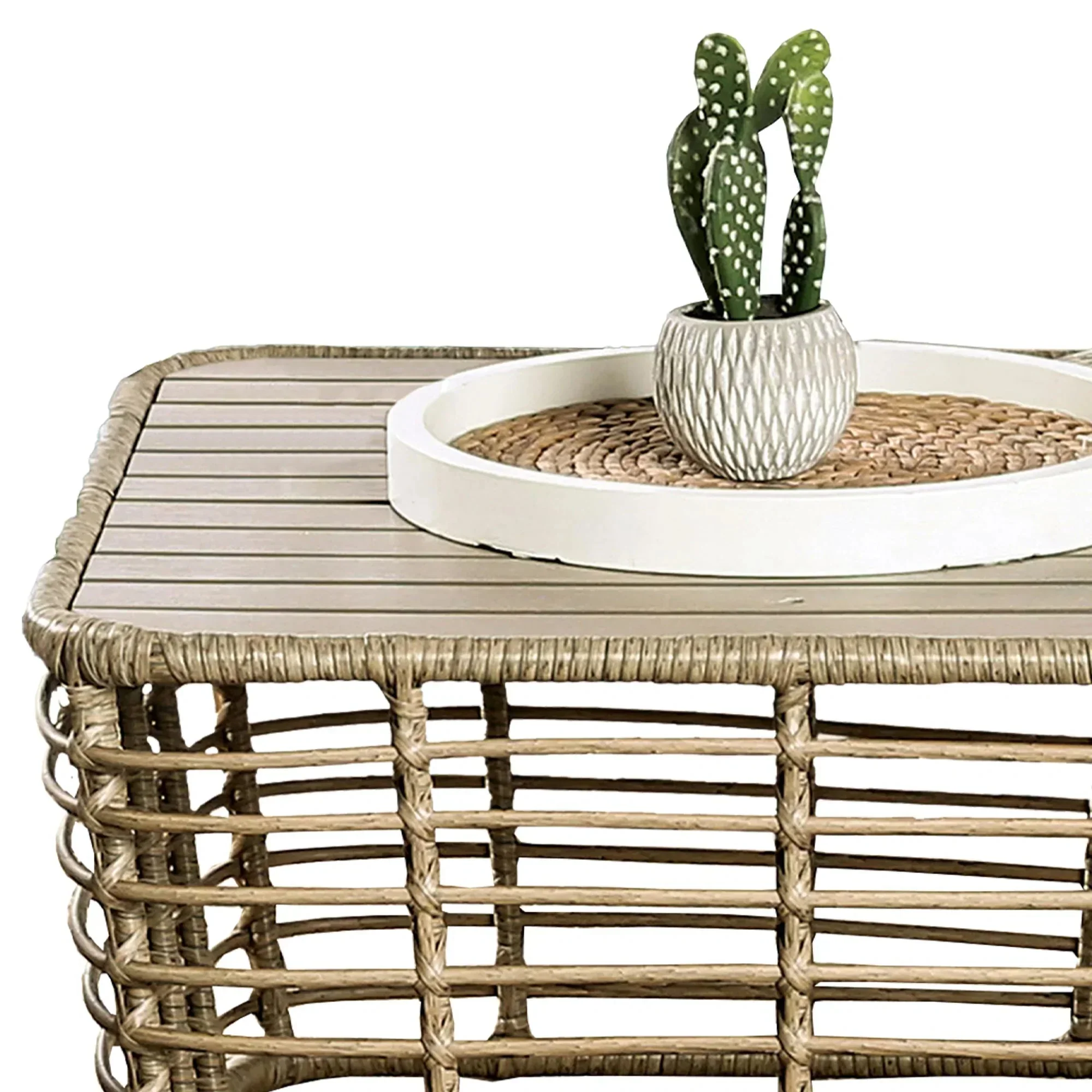 Johari Contemporary 3-Piece Outdoor Rattan Conversation Set - Image 8