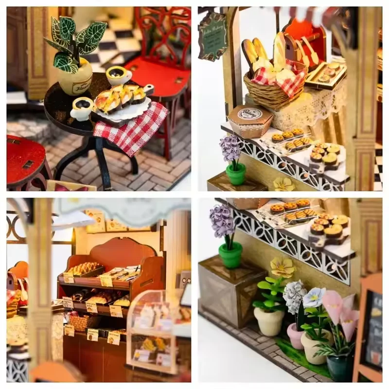 Julie Bakery Dollhouse Kit - Miniature Wizardi Roombox Kit with LED Light F07M51-85-M2422 - Image 2