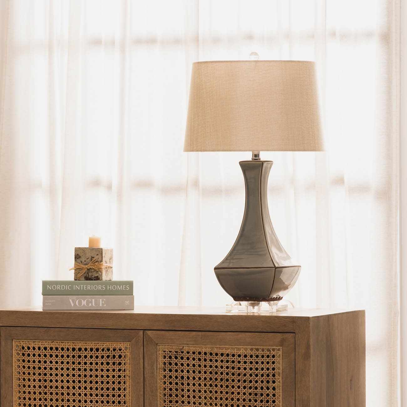 Kalilangan Gray Ceramic Table Lamp - Image 3