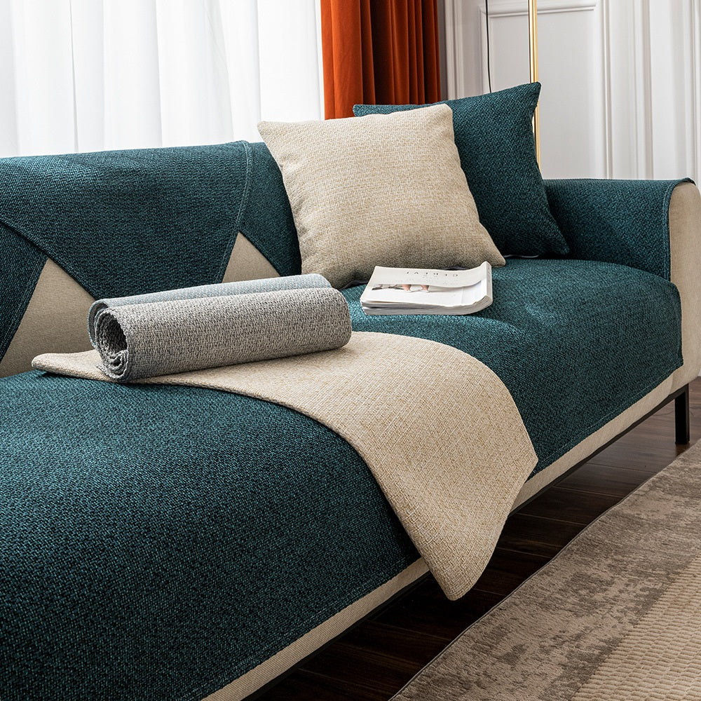KAS Cotton Linen Sofa Cover Universal Four Seasons Thick Non-Slip Cushion Furniture Dust Cover - Image 10