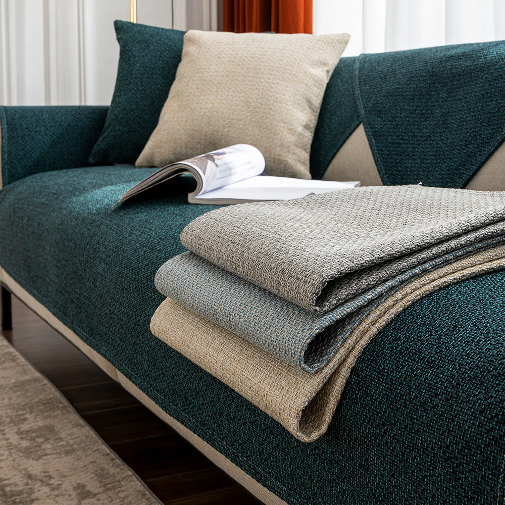 KAS Cotton Linen Sofa Cover Universal Four Seasons Thick Non-Slip Cushion Furniture Dust Cover - Image 12