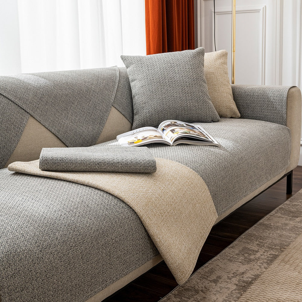 KAS Cotton Linen Sofa Cover Universal Four Seasons Thick Non-Slip Cushion Furniture Dust Cover - Image 9