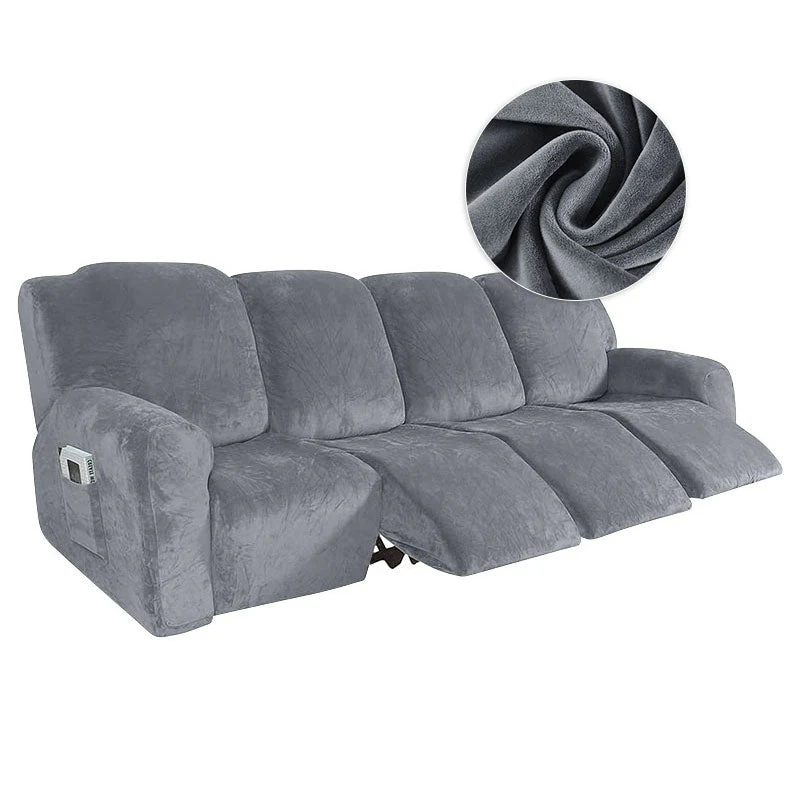 KAS Elastic Recliner Sofa Cover in Velvet Fabric - Fits 1/2/3/4 Seats - Ideal for Lazy Boy Recliner Chairs - Image 8
