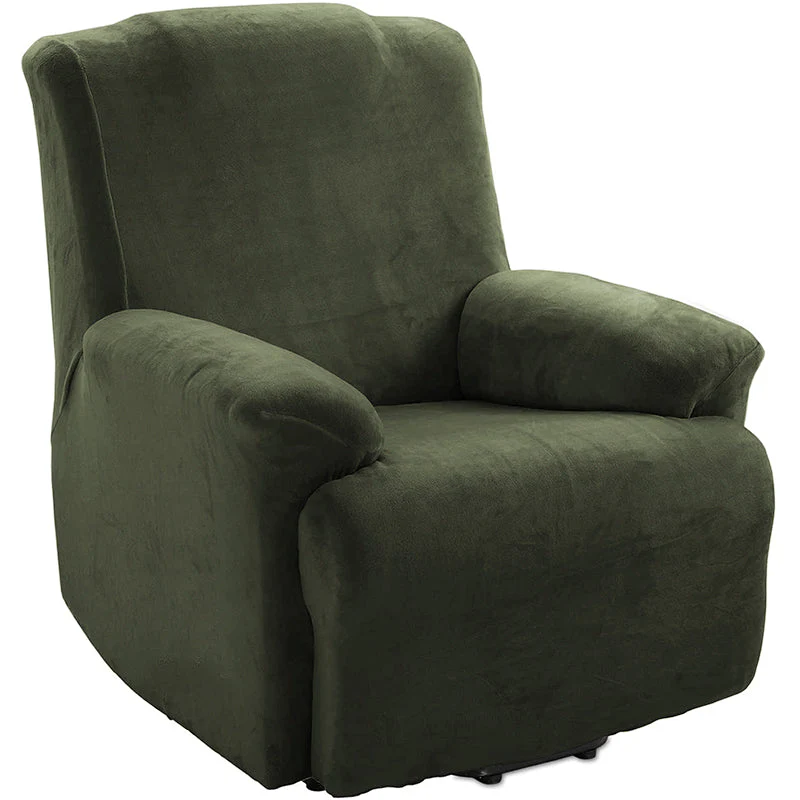 KAS Soft Plush Velvet Recliner Chair Cover - Fleece Armchair Slipcover with Pocket - 4 Pieces Furniture Cover Protector for Reclining Chair - Image 11