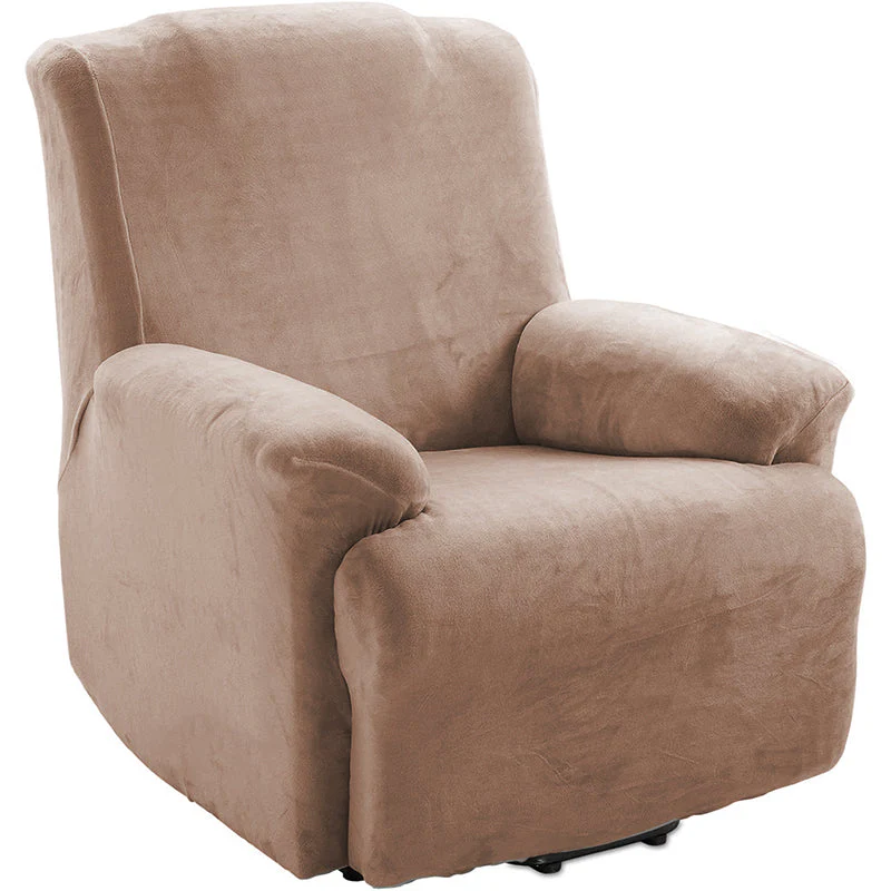 KAS Soft Plush Velvet Recliner Chair Cover - Fleece Armchair Slipcover with Pocket - 4 Pieces Furniture Cover Protector for Reclining Chair - Image 13