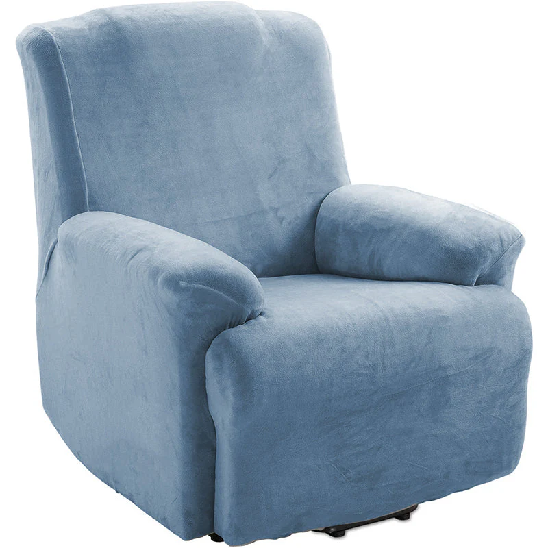 KAS Soft Plush Velvet Recliner Chair Cover - Fleece Armchair Slipcover with Pocket - 4 Pieces Furniture Cover Protector for Reclining Chair - Image 14