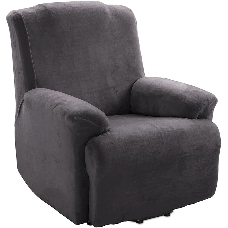KAS Soft Plush Velvet Recliner Chair Cover - Fleece Armchair Slipcover with Pocket - 4 Pieces Furniture Cover Protector for Reclining Chair - Image 15