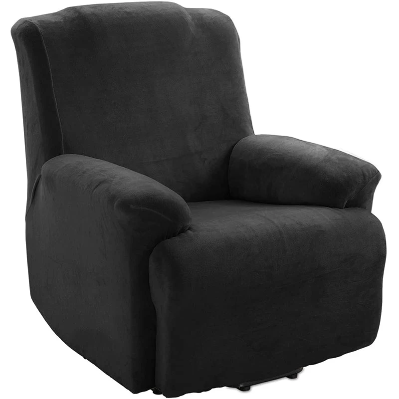 KAS Soft Plush Velvet Recliner Chair Cover - Fleece Armchair Slipcover with Pocket - 4 Pieces Furniture Cover Protector for Reclining Chair - Image 6