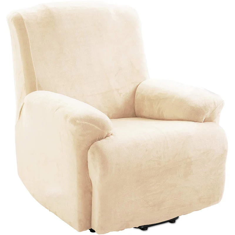 KAS Soft Plush Velvet Recliner Chair Cover - Fleece Armchair Slipcover with Pocket - 4 Pieces Furniture Cover Protector for Reclining Chair - Image 7