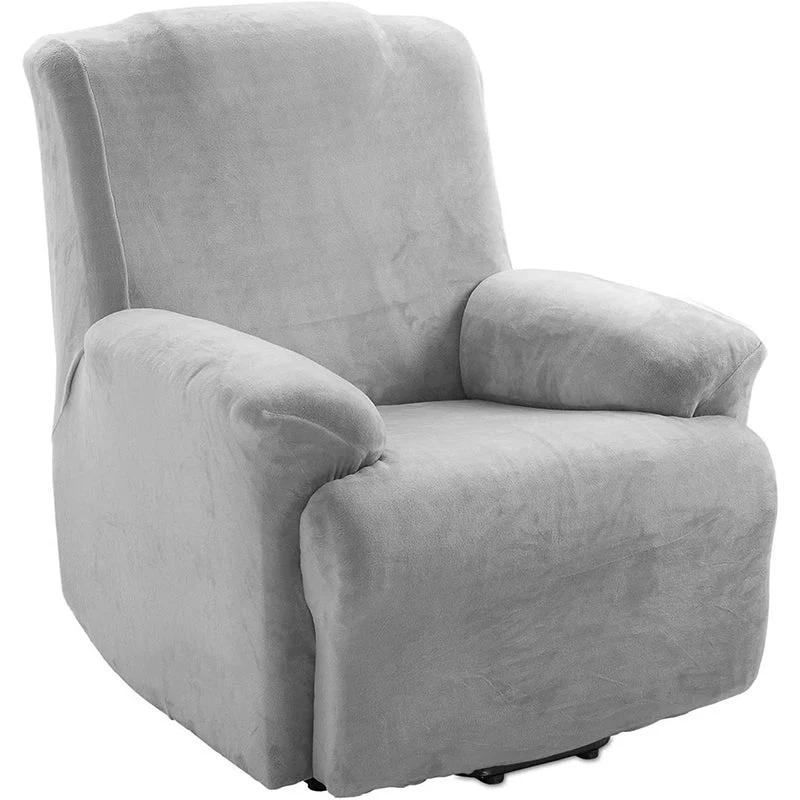 KAS Soft Plush Velvet Recliner Chair Cover - Fleece Armchair Slipcover with Pocket - 4 Pieces Furniture Cover Protector for Reclining Chair - Image 8