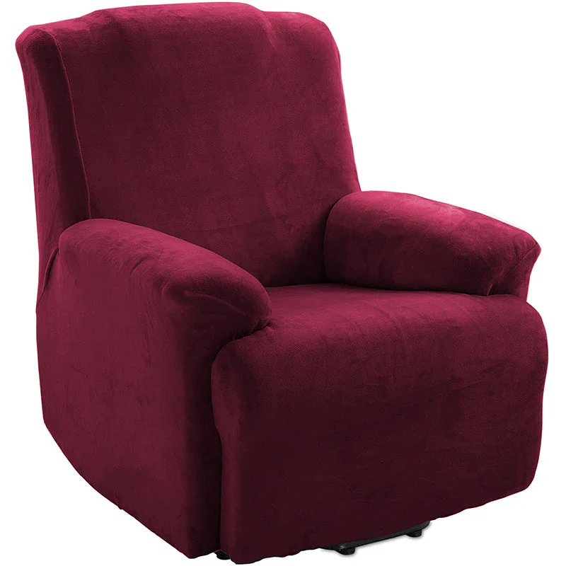 KAS Soft Plush Velvet Recliner Chair Cover - Fleece Armchair Slipcover with Pocket - 4 Pieces Furniture Cover Protector for Reclining Chair - Image 9
