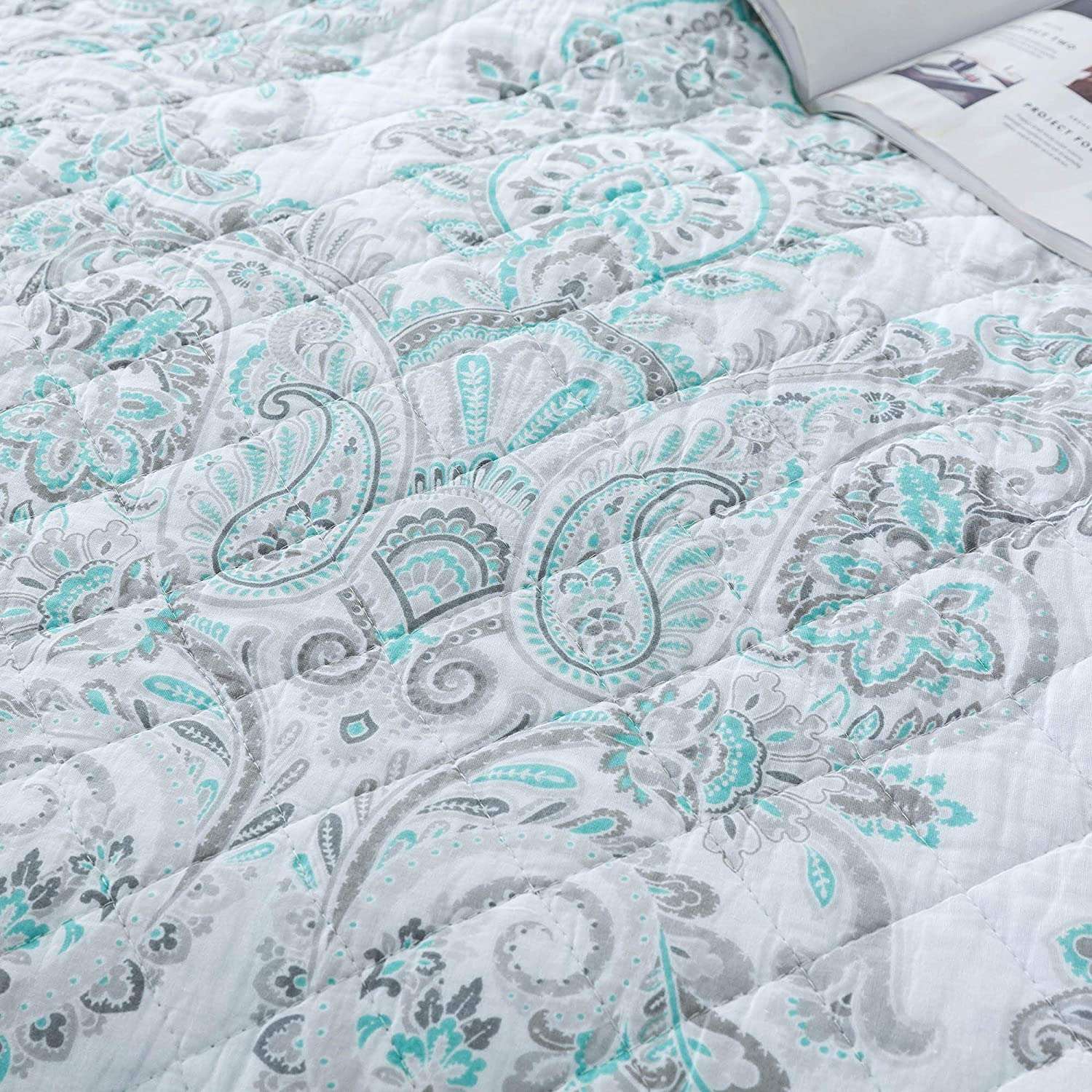 Kasentex 100% Cotton Summer Ultra Soft Floral Design 3 Piece Reversible Bedding Set, Room Decor, Graduation Gifts - Image 16