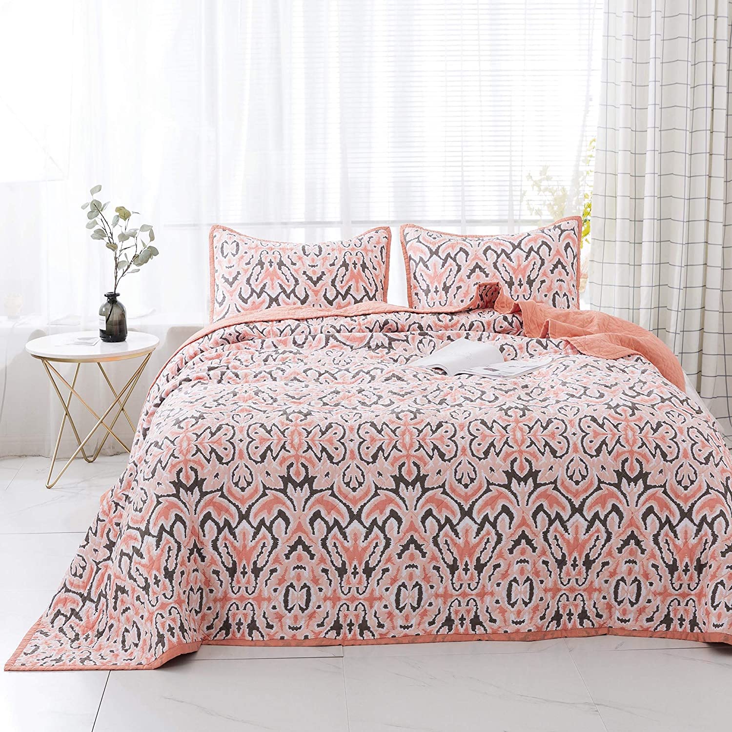 Kasentex 100% Cotton Summer Ultra Soft Floral Design 3 Piece Reversible Bedding Set, Room Decor, Graduation Gifts - Image 19