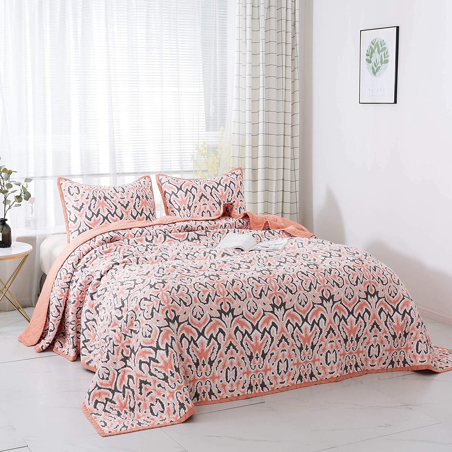 Kasentex 100% Cotton Summer Ultra Soft Floral Design 3 Piece Reversible Bedding Set, Room Decor, Graduation Gifts - Image 20