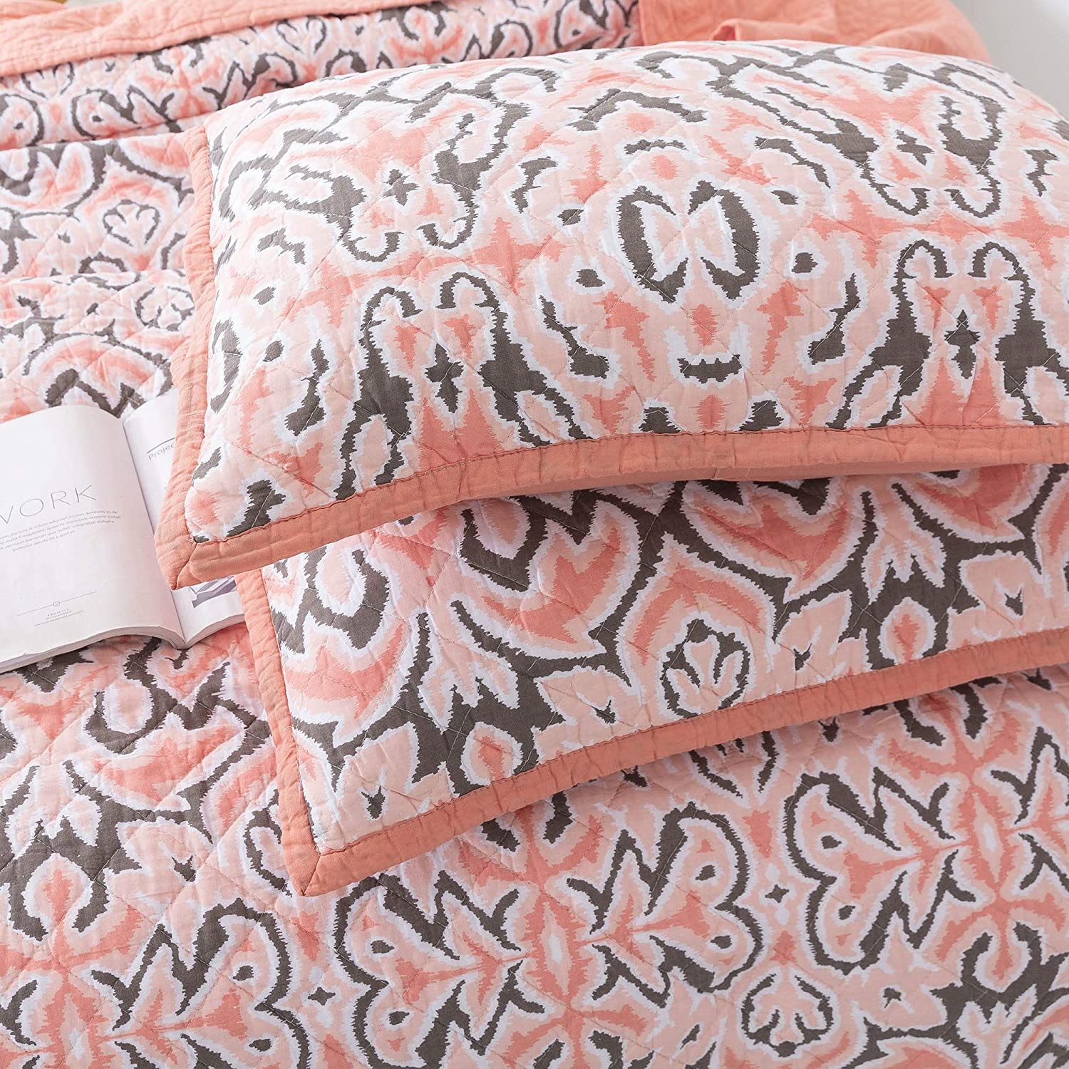 Kasentex 100% Cotton Summer Ultra Soft Floral Design 3 Piece Reversible Bedding Set, Room Decor, Graduation Gifts - Image 22